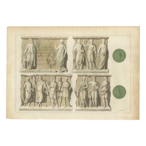 Allegories of the Cities of Asia – Antique Hand-Colored Print, Ferrario, 1815