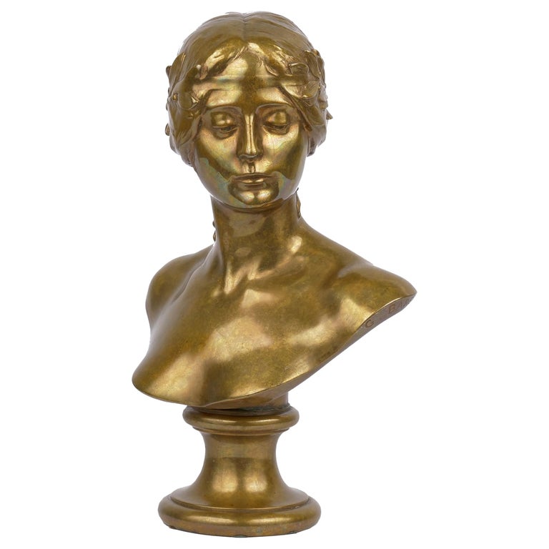 “Allegory of History” Bronze Bust Sculpture by Bareau and Barbedienne at 1stDibs