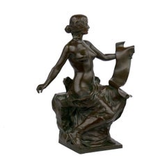 "Allegory of History" French Bronze Sculpture by Georges Bareau and Barbedienne