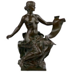 "Allegory of History" French Bronze Sculpture by Georges Bareau and Barbedienne