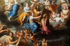 Allégorie de Louis XIV en tant que protecteur des arts, huile sur toile