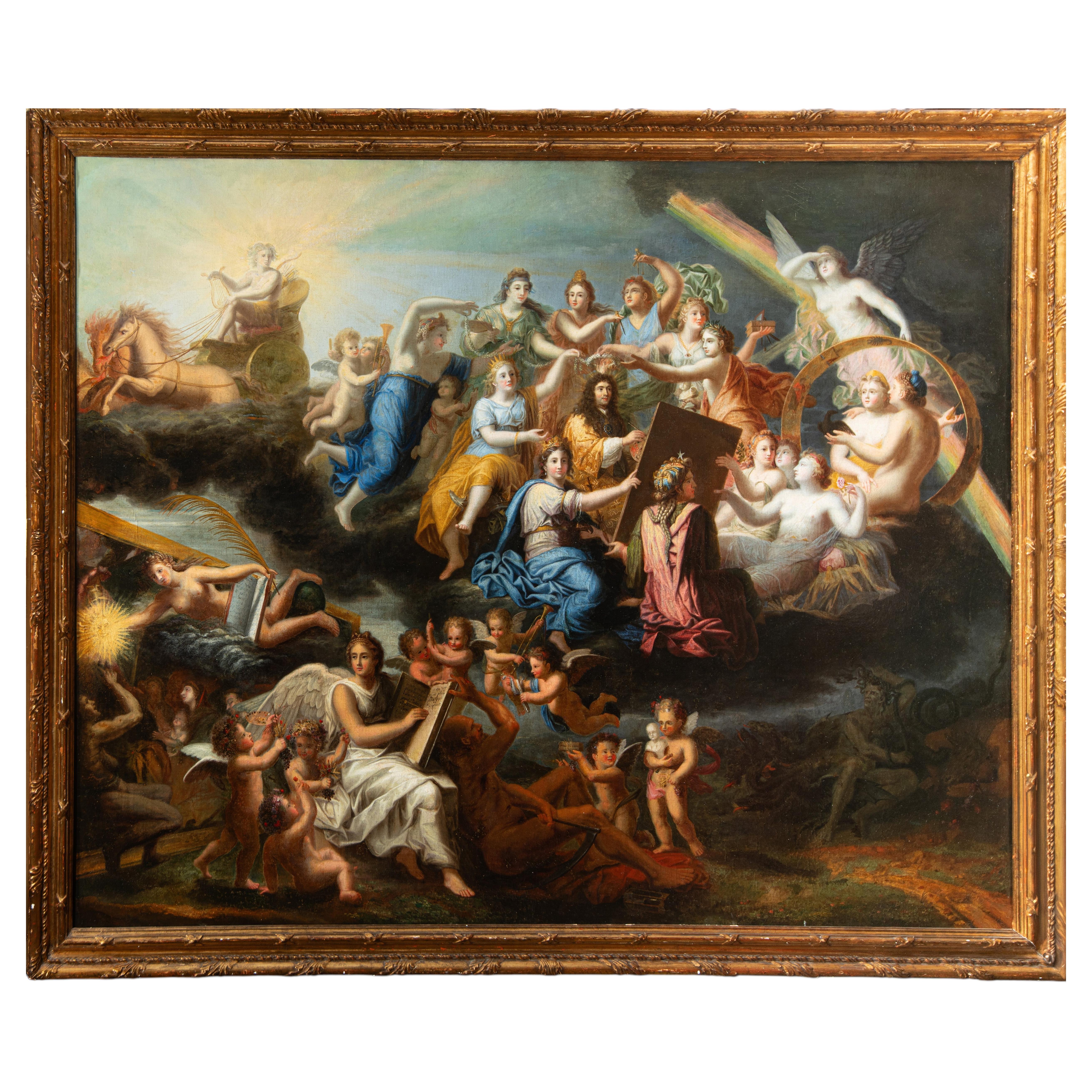 Alegoría de Luis XIV como protector de las Artes, óleo sobre lienzo