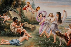 Allegory of Music. Oil on framed porcelain. 20th century.