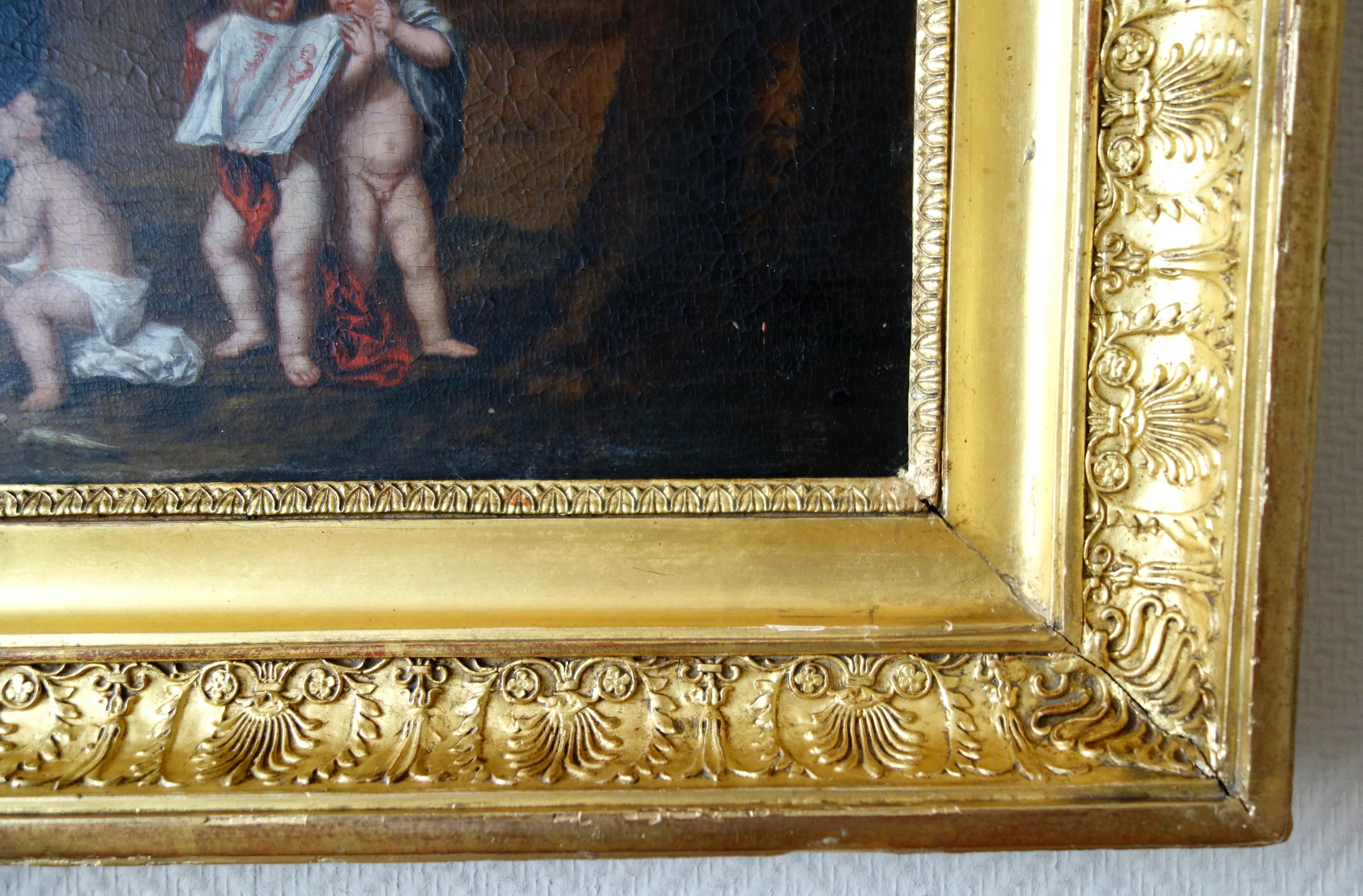 Allegory of painting, early 18th century French school - oil on panel For Sale 8