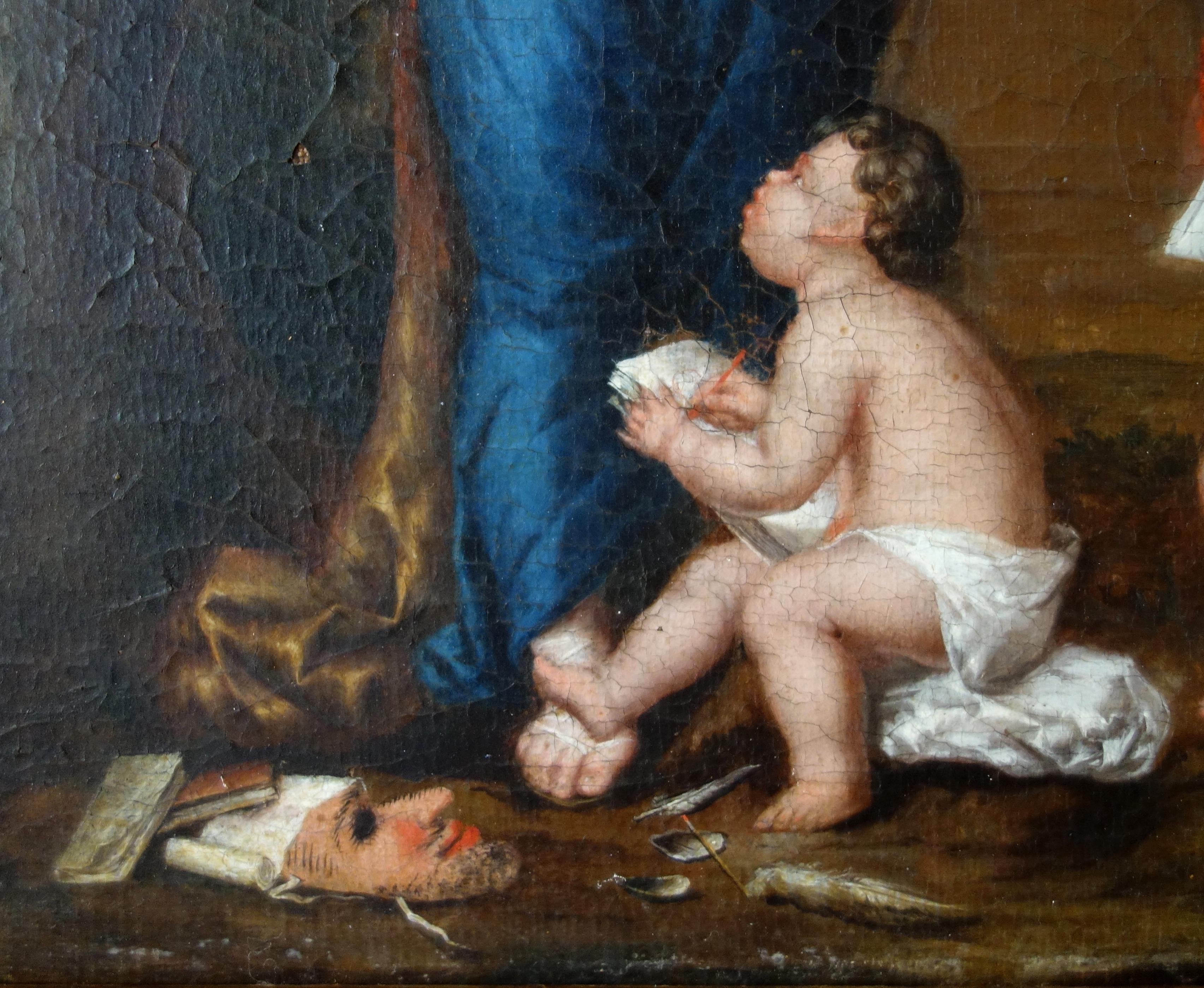 Allégorie de la peinture, début du XVIIIe siècle, école française - huile sur panneau en vente 3