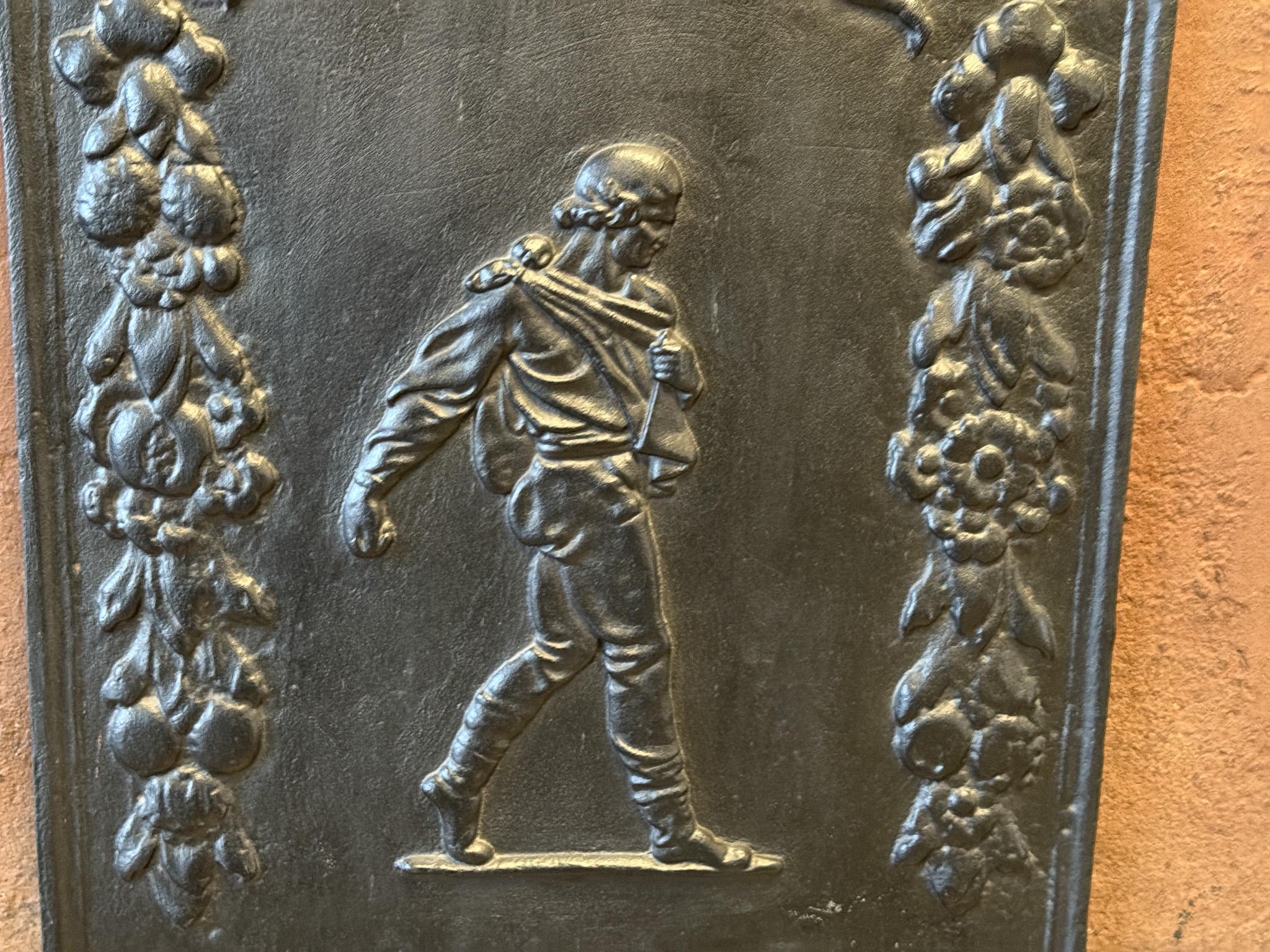 Allegory of Peace with Sower Fireback / Backsplash, 17-18th Century For Sale 8