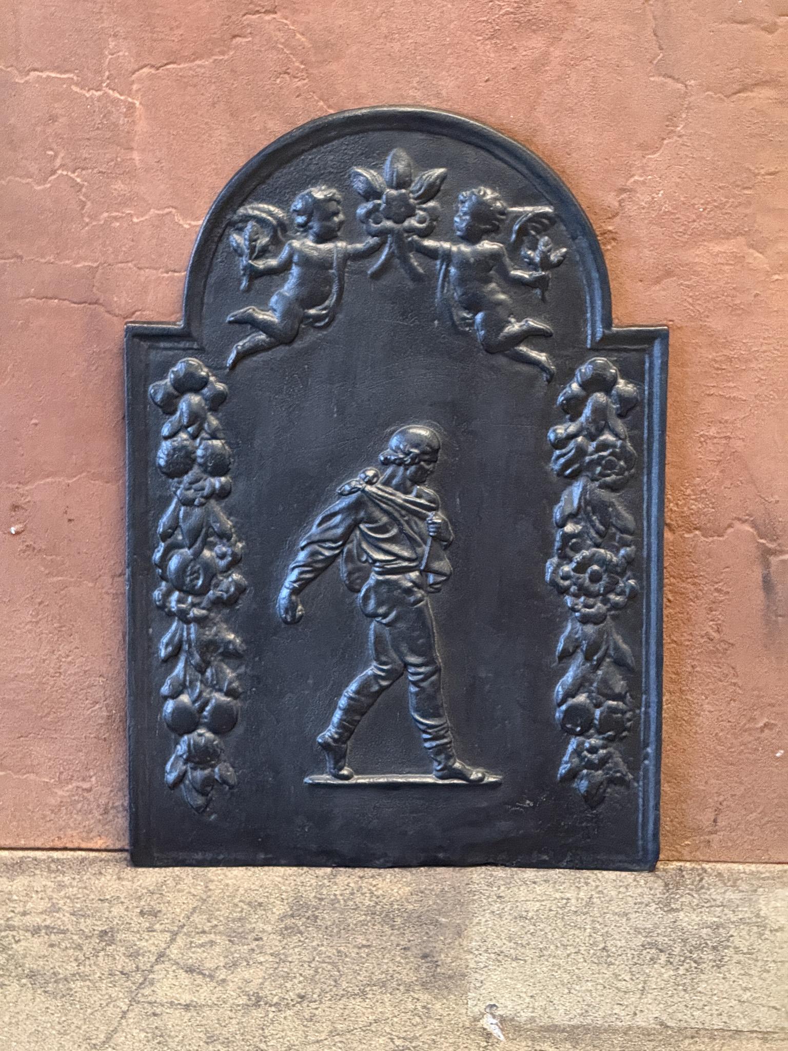 Louis XIV Allegory of Peace with Sower Fireback / Backsplash, 17-18th Century For Sale