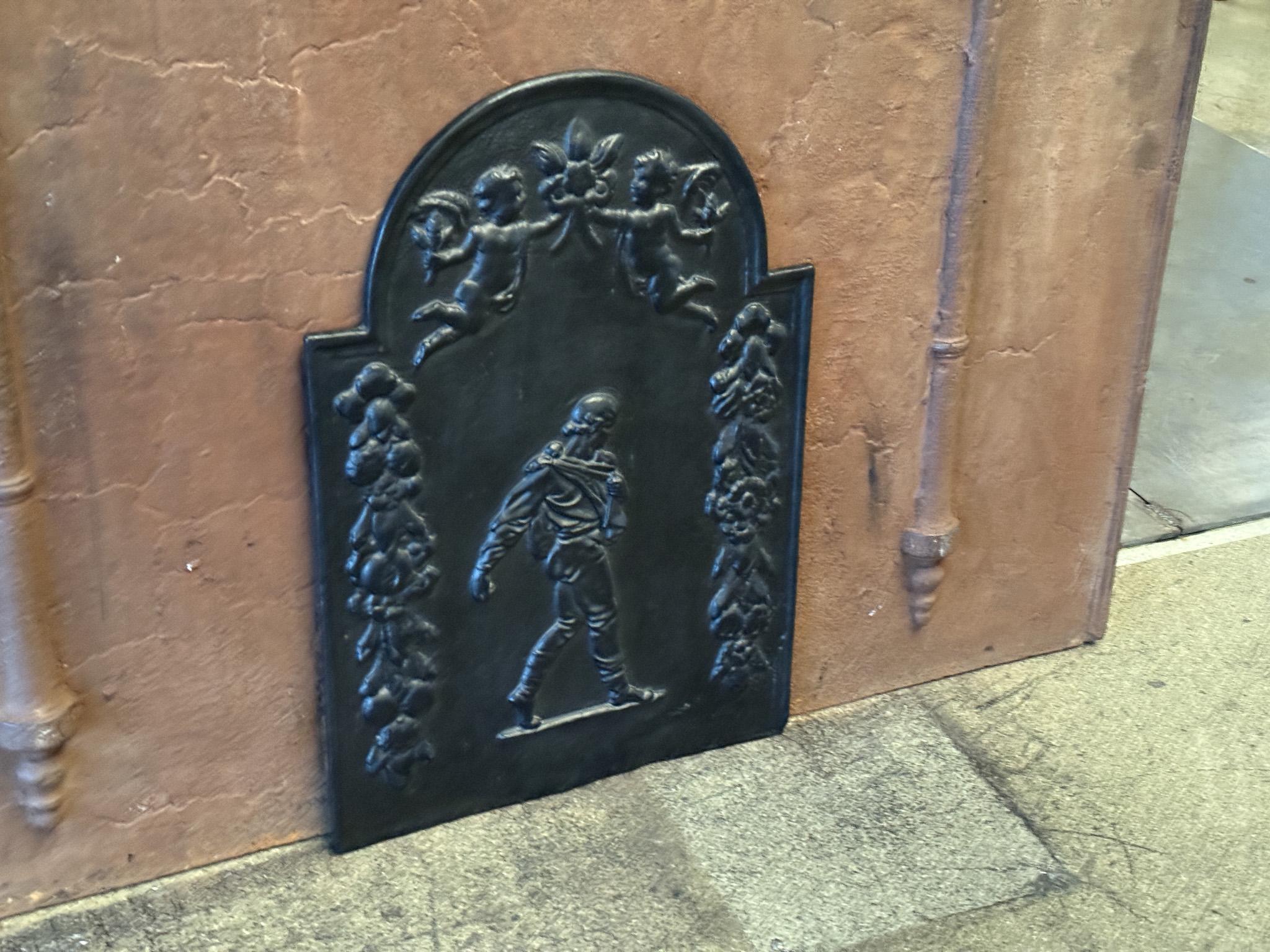 Dutch Allegory of Peace with Sower Fireback / Backsplash, 17-18th Century For Sale