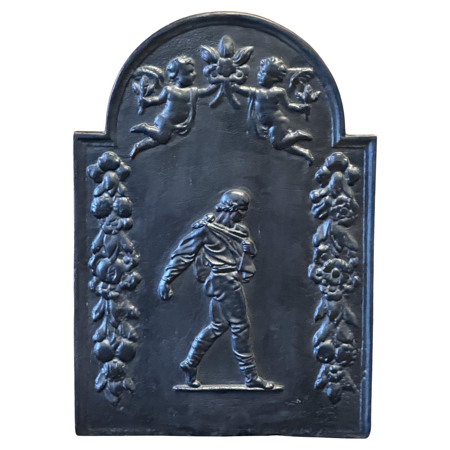 Allegory of Peace with Sower Fireback / Backsplash, 17-18th Century For Sale