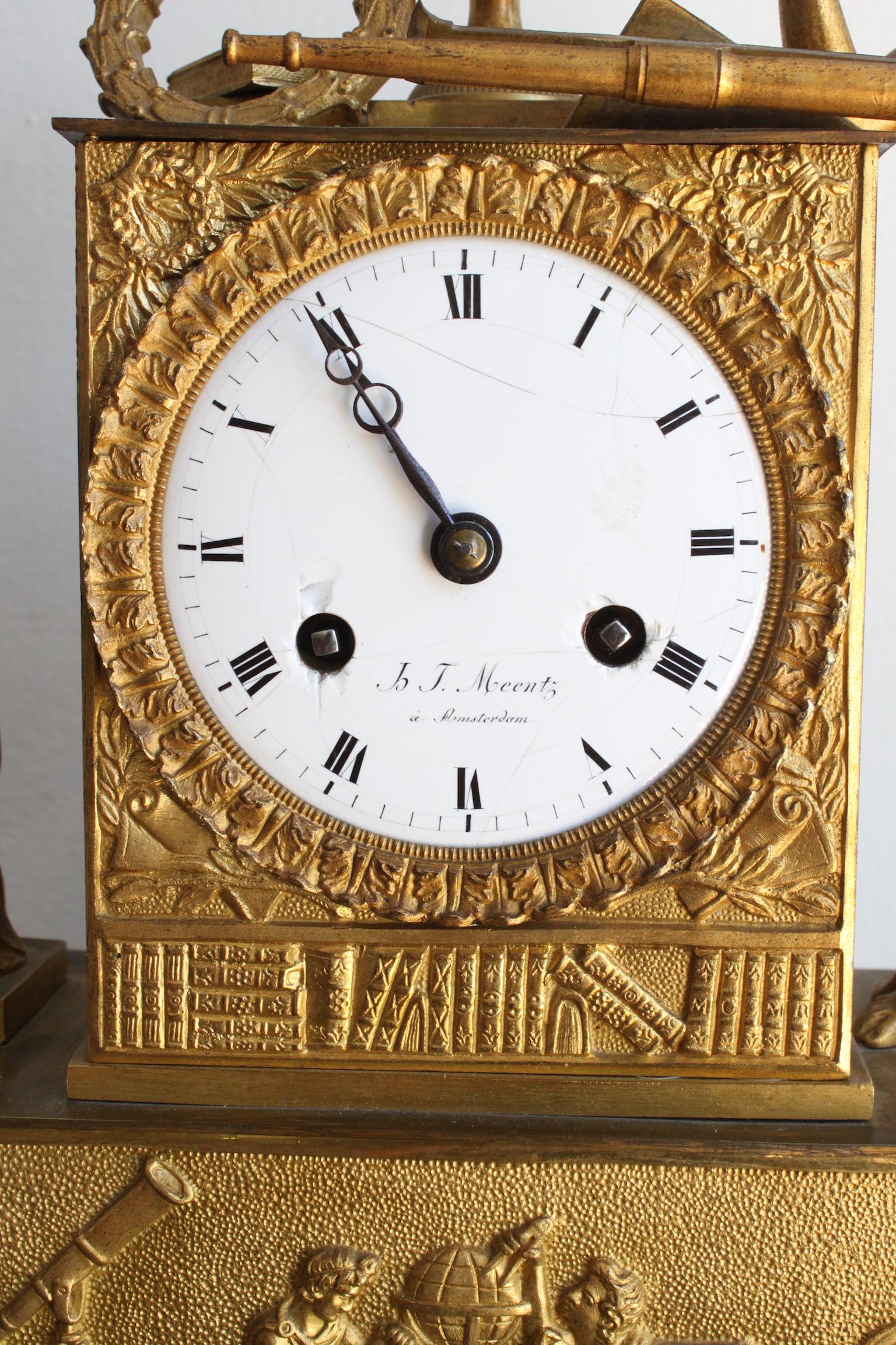 Allegory of Science Gilt Bronze Clock 4