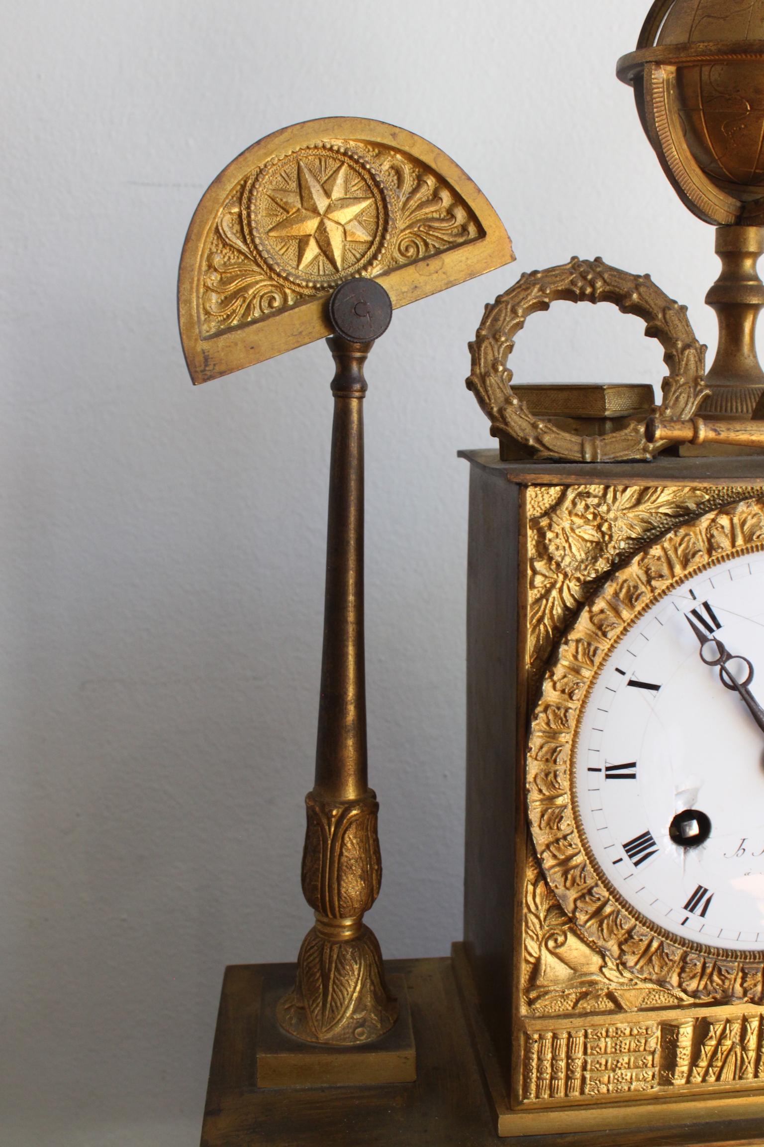 Allegory of Science Gilt Bronze Clock 3
