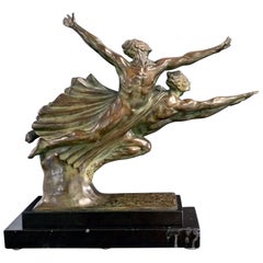 "Allegorie der Geschwindigkeit", Art-Déco-Bronze, die Ecstasie des athletischen Könnens darstellt