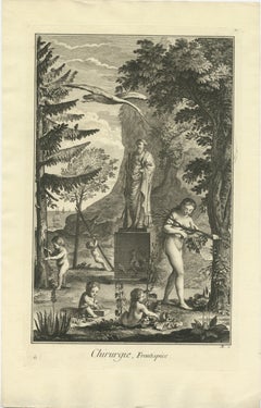 Allegory of Surgery Engraving with Etching by B. L. Prevost, 1779