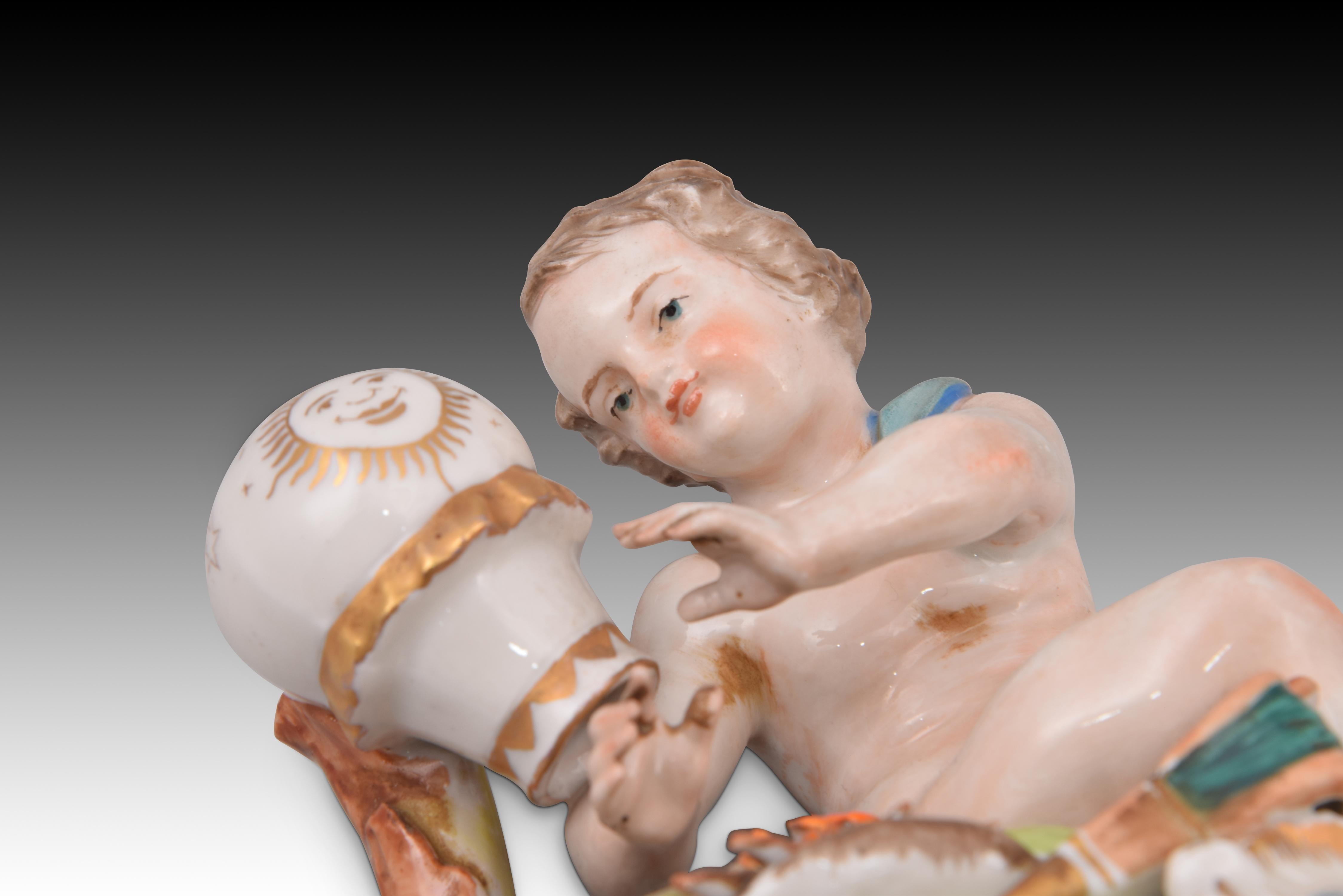 Spanish Allegory of the Air, Glazed Porcelain, Hispania Porcelain, Spain, 20th Century For Sale