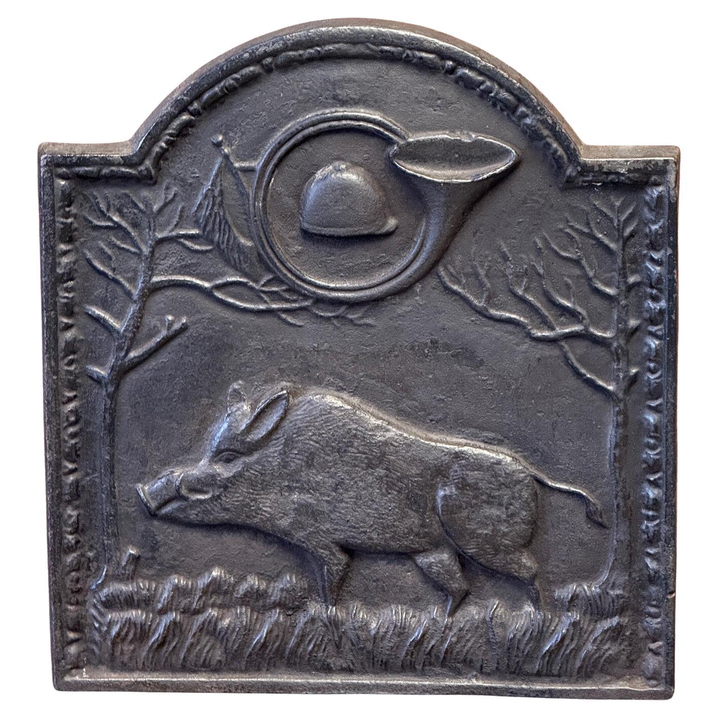 'Allegory of the Hunt' Fireback / Backsplash, Napoleon III Style, 20th Century For Sale