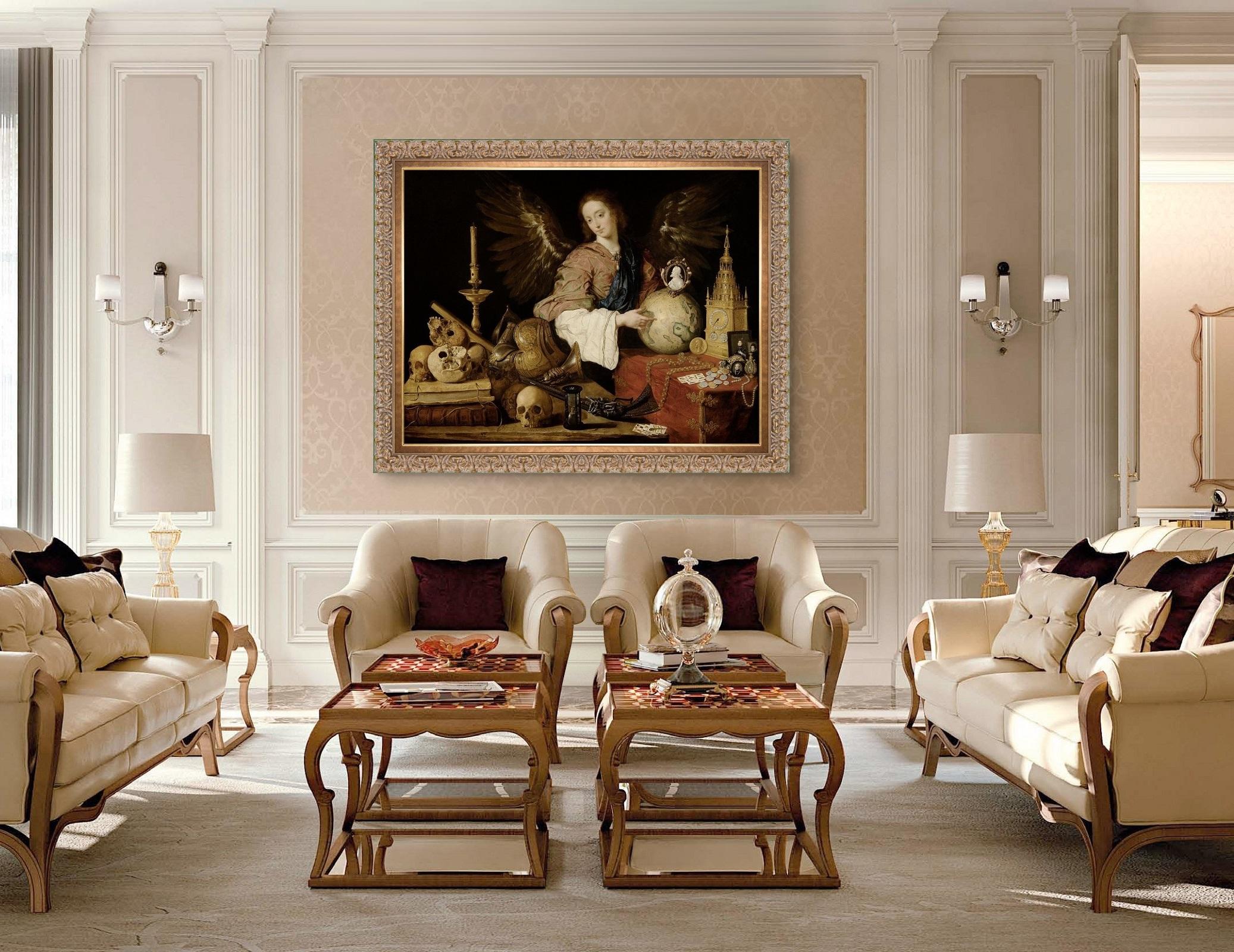 Allegory of Vanity, After Baroque Oil Painting by Antonio de Pereda In Excellent Condition For Sale In Fairhope, AL