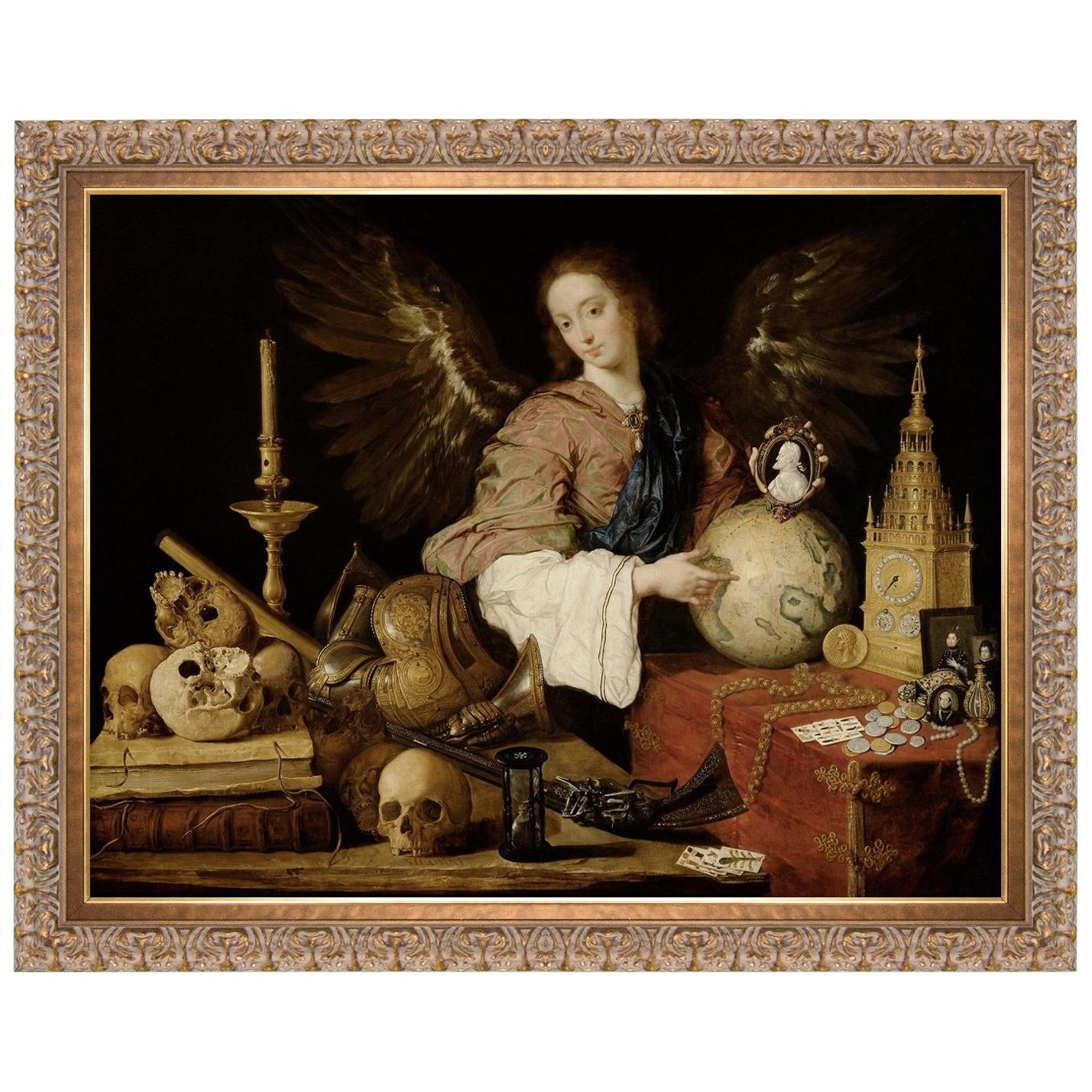 Allegory of Vanity, After Baroque Oil Painting by Antonio de Pereda For Sale