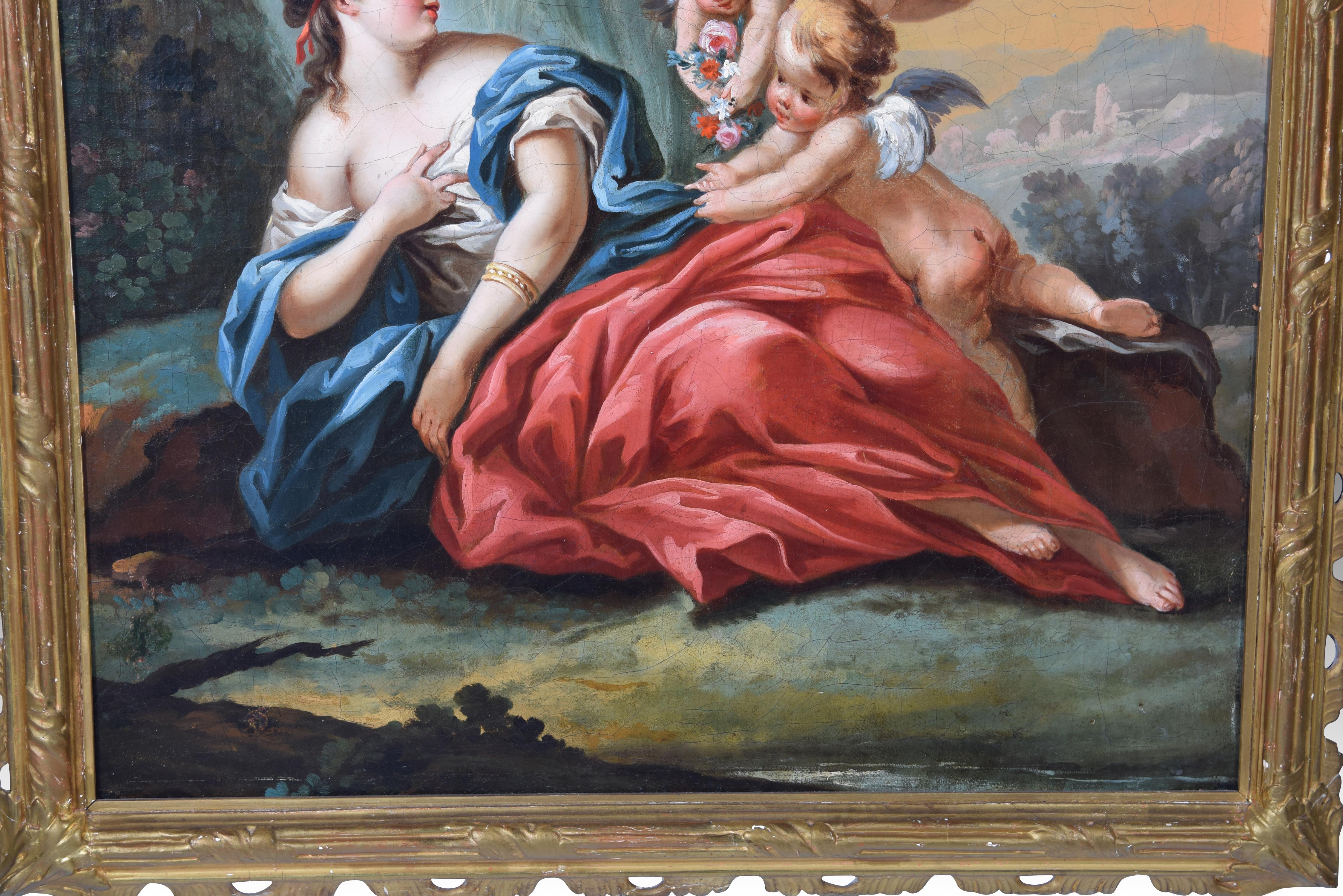 Alegoría de Venus con Cupidos. Óleo sobre lienzo. Entronizado por BOUCHER, François en Bueno estado para la venta en Madrid, ES