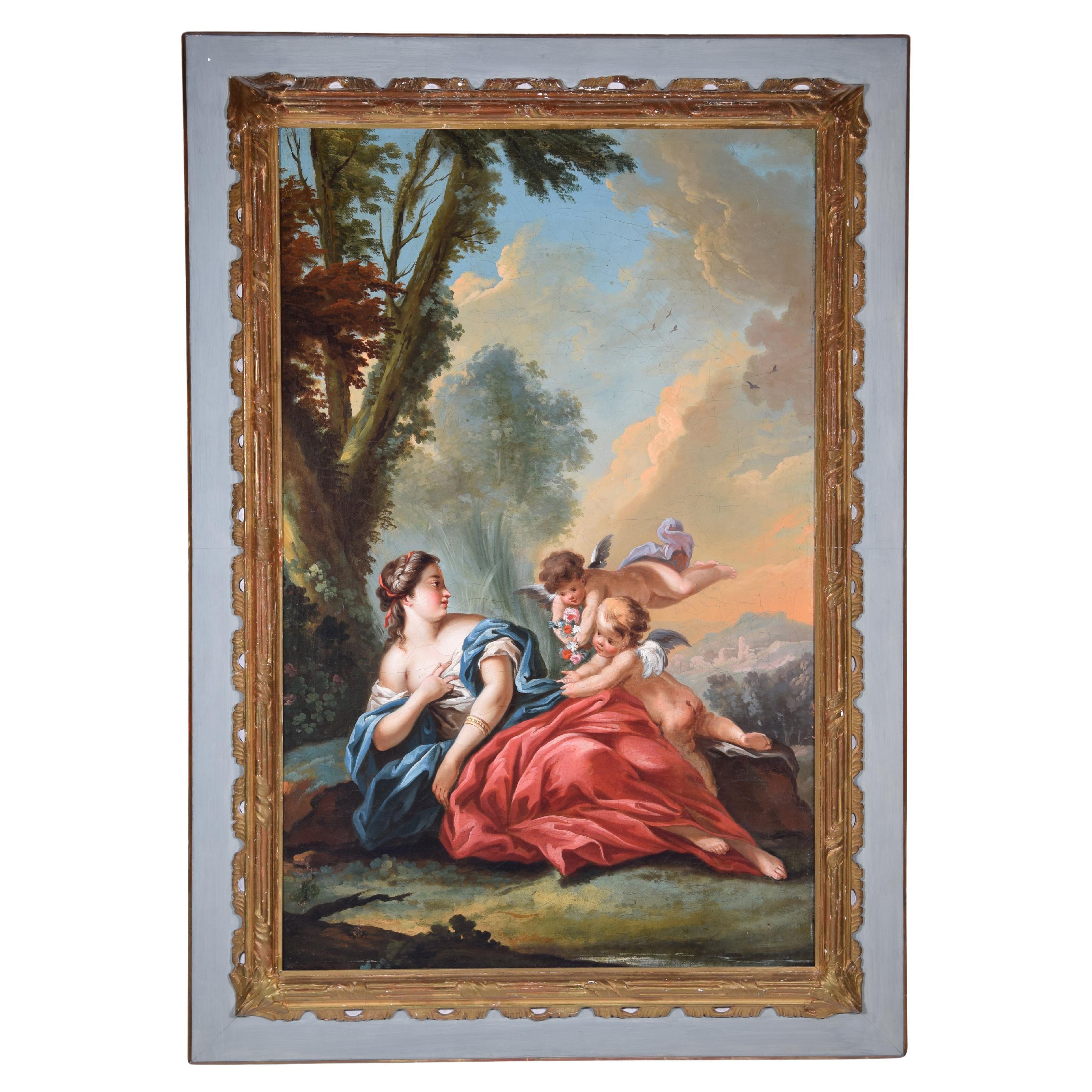 Alegoría de Venus con Cupidos. Óleo sobre lienzo. Entronizado por BOUCHER, François en venta