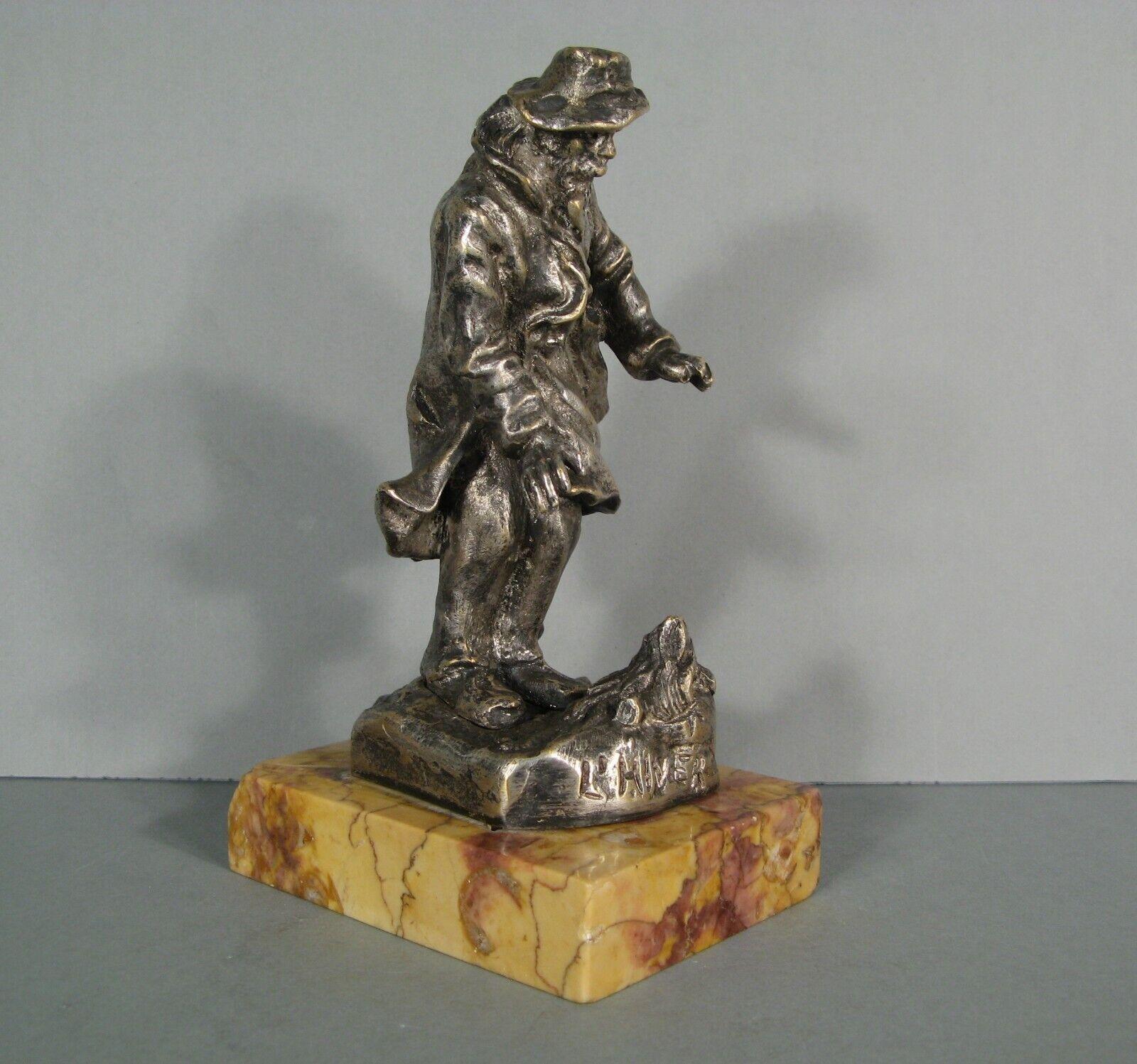 Allegorie der Winterbronze-Skulptur eines Vagabonds von Anonymous – 1Y218 im Zustand „Gut“ in Bordeaux, FR