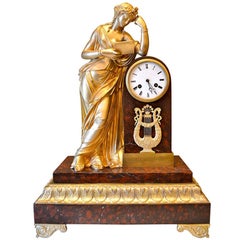 Antique Allegory to Clio French Empire Clock