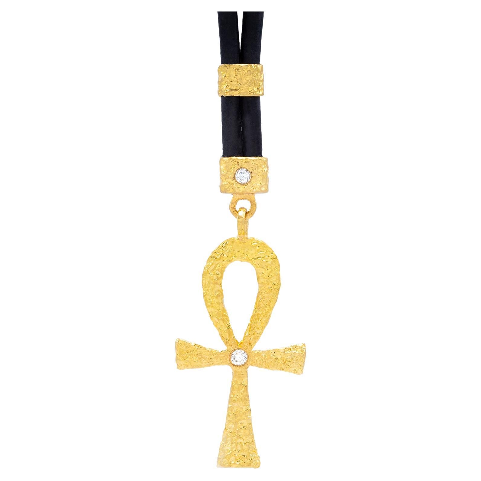 Allegra Ankh Pendant in 22k Gold, by Tagili For Sale