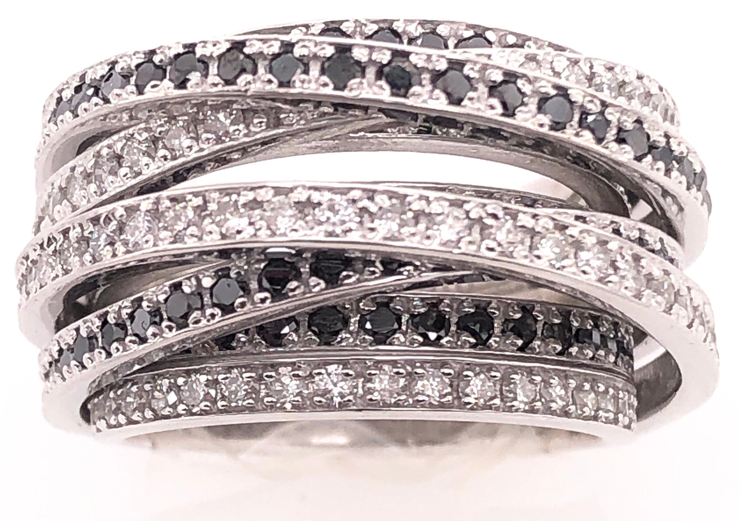 Bracelet jonc de style Allegra de Grisogono en or 14 carats avec diamants blancs et noirs de couleur en vente 14