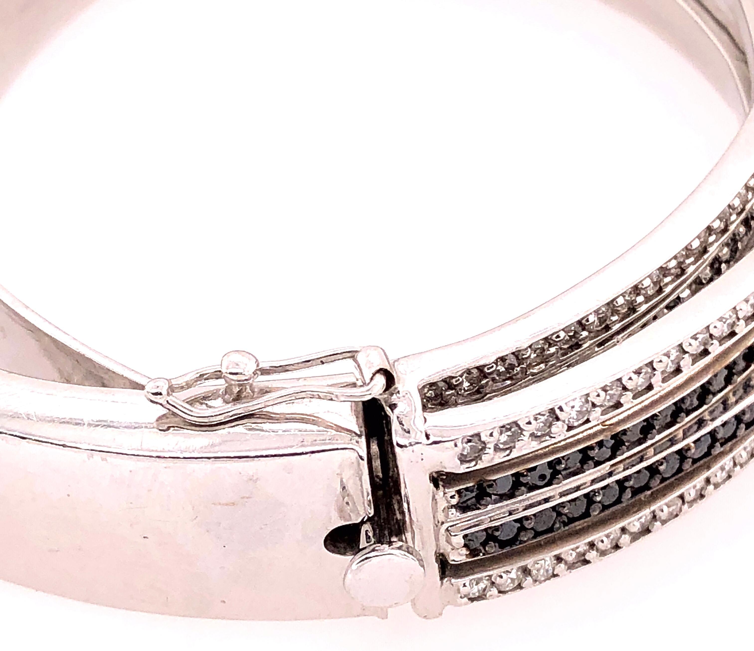 Bracelet jonc de style Allegra de Grisogono en or 14 carats avec diamants blancs et noirs de couleur en vente 1