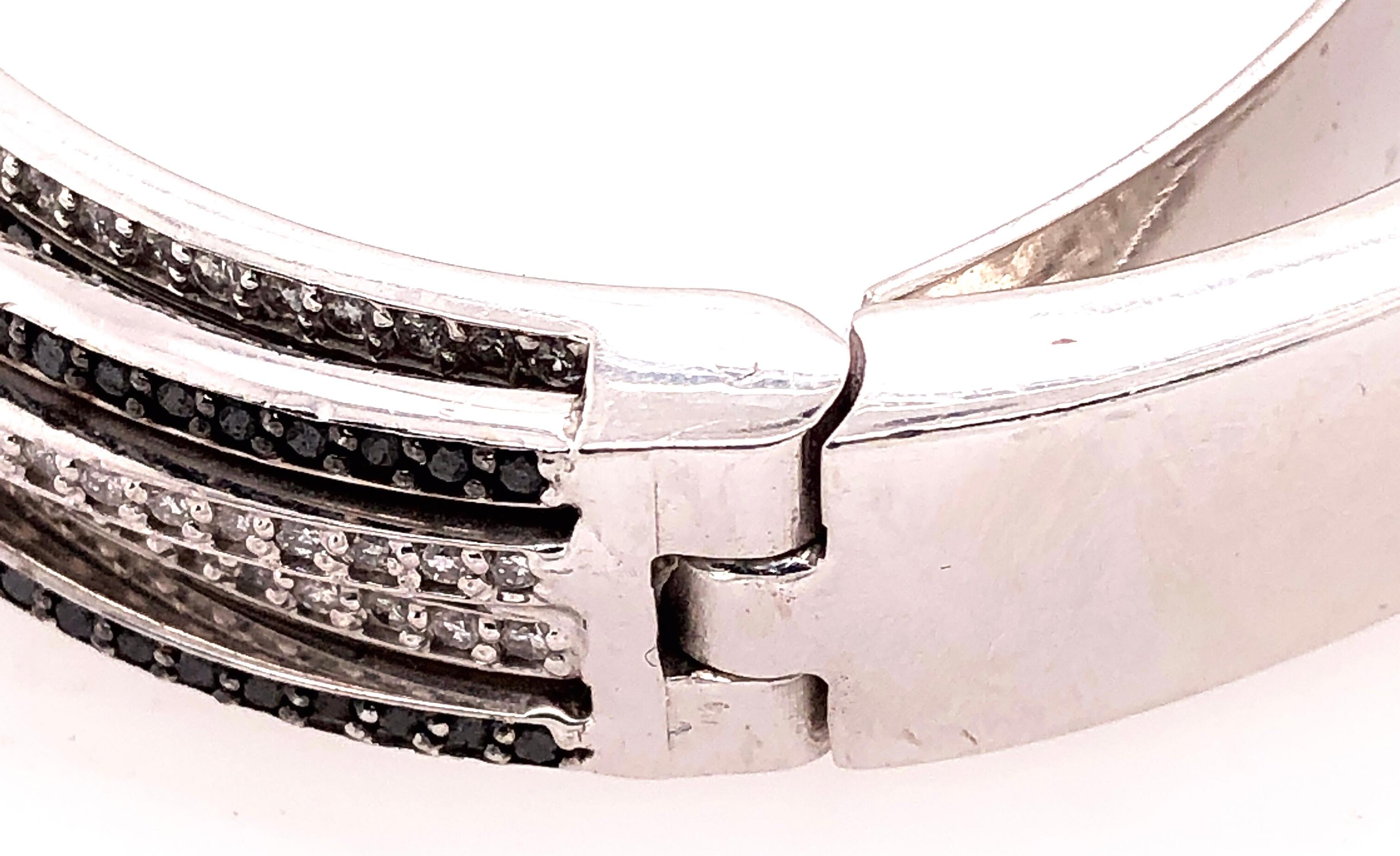 Bracelet jonc de style Allegra de Grisogono en or 14 carats avec diamants blancs et noirs de couleur en vente 3