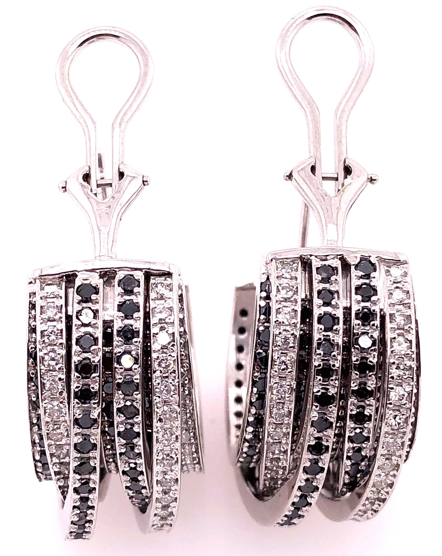 Contemporary Allegra de Grisogono Style White and Colored Enhanced Black Diamond Earrings For Sale