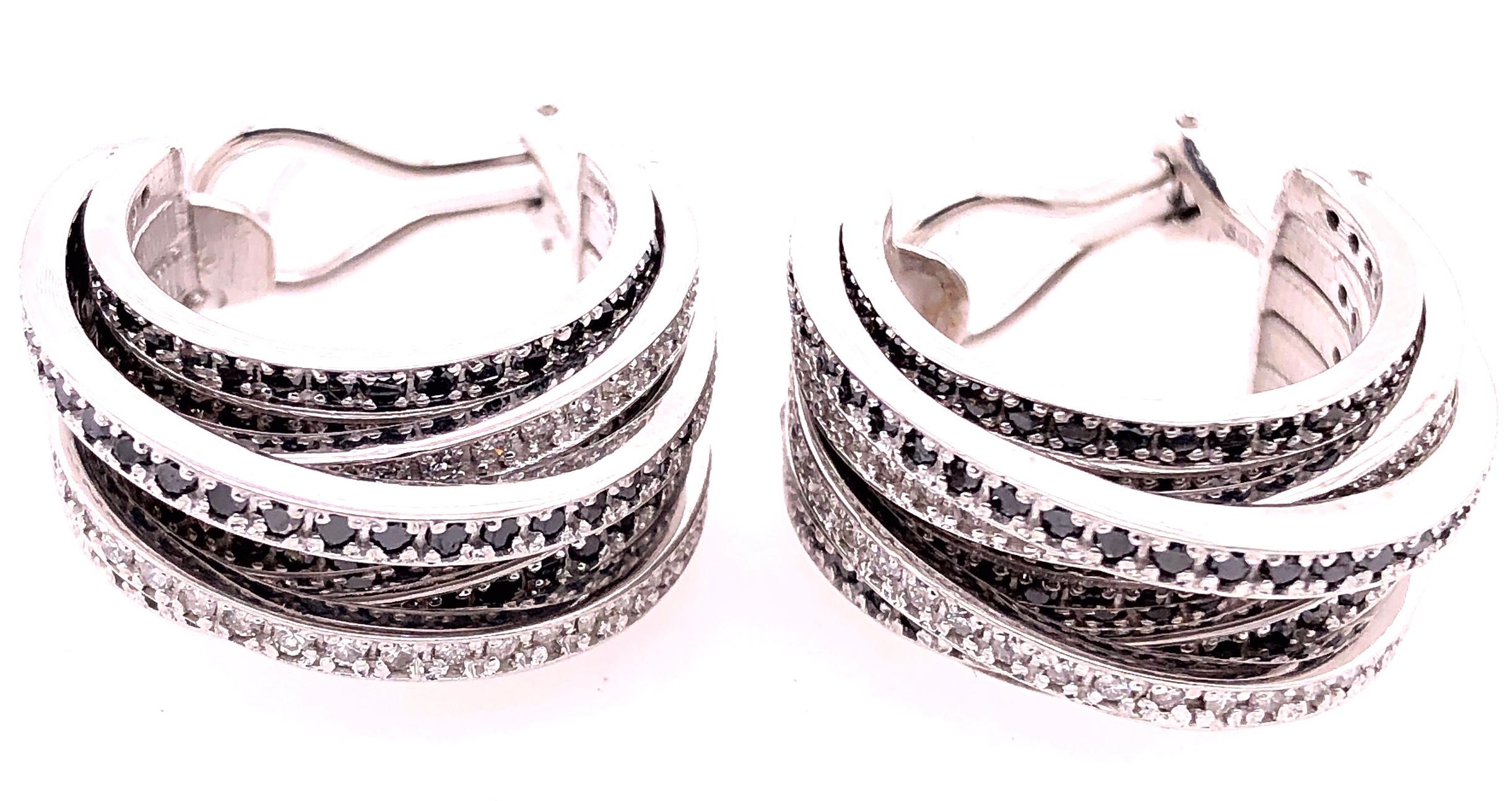 Round Cut Allegra de Grisogono Style White and Colored Enhanced Black Diamond Earrings For Sale