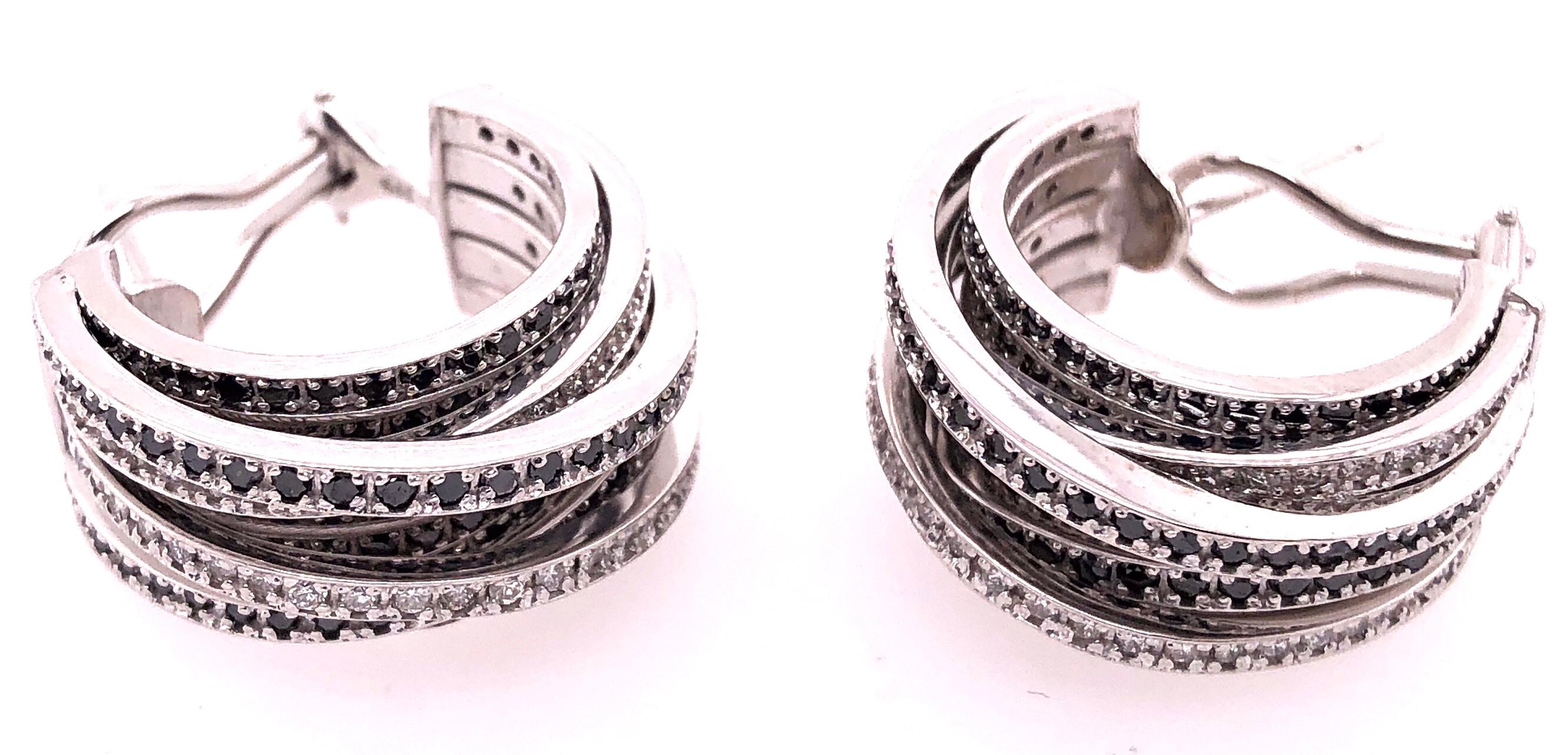 Allegra de Grisogono Style White and Colored Enhanced Black Diamond Earrings In Good Condition For Sale In Stamford, CT