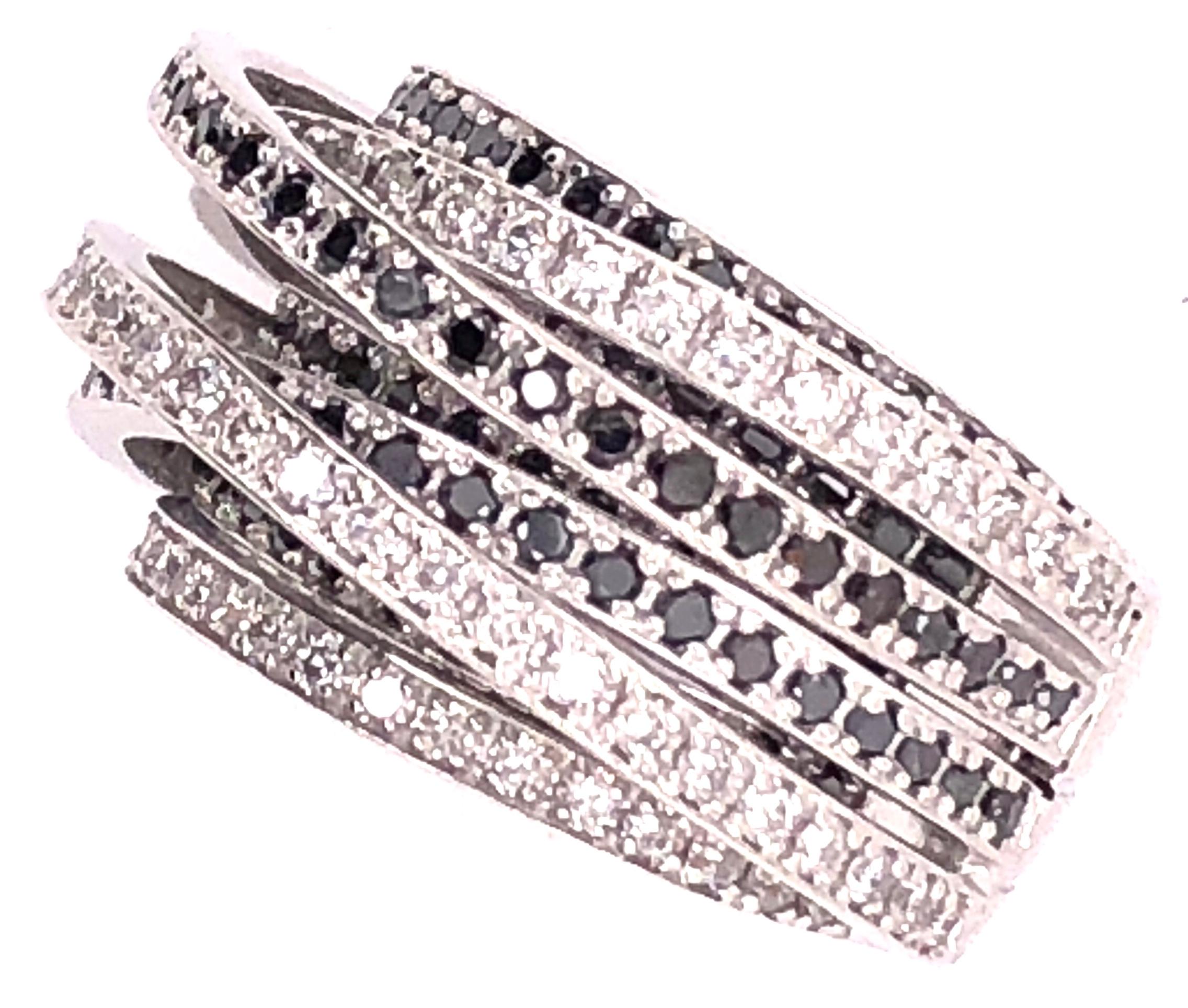 Allegra de Grisogono Weißer und farbig verzierter schwarzer Diamantring im Angebot 4