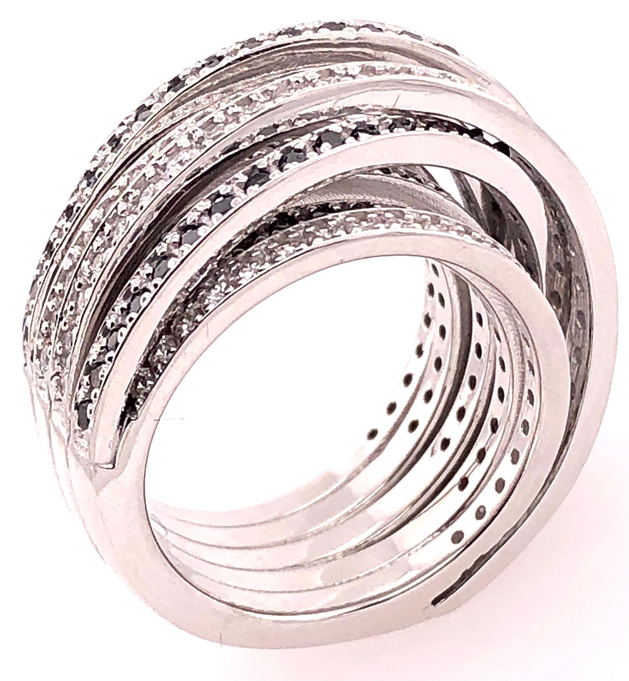 Allegra de Grisogono Weißer und farbig verzierter schwarzer Diamantring im Angebot 5