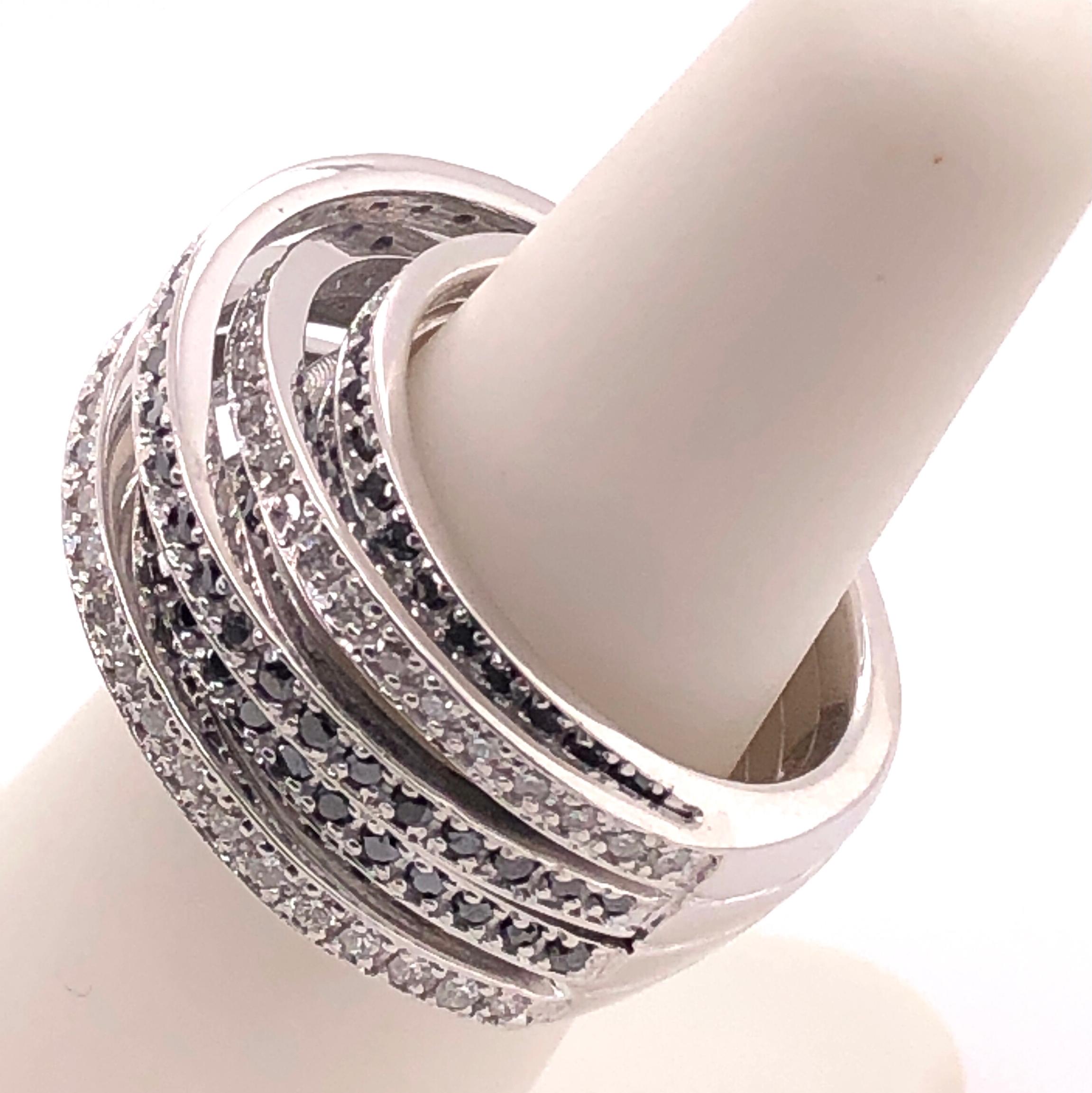 Allegra de Grisogono Weißer und farbig verzierter schwarzer Diamantring im Angebot 6