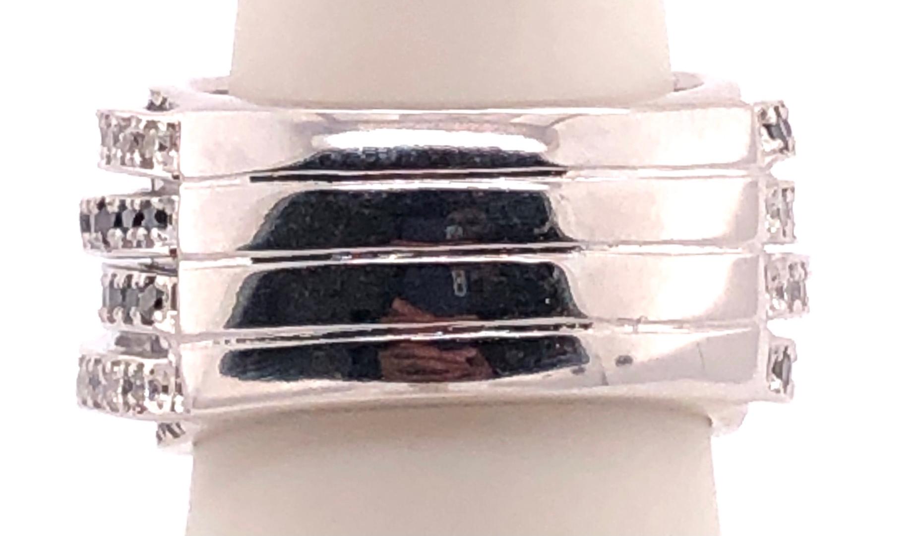 Allegra de Grisogono Weißer und farbig verzierter schwarzer Diamantring im Angebot 2
