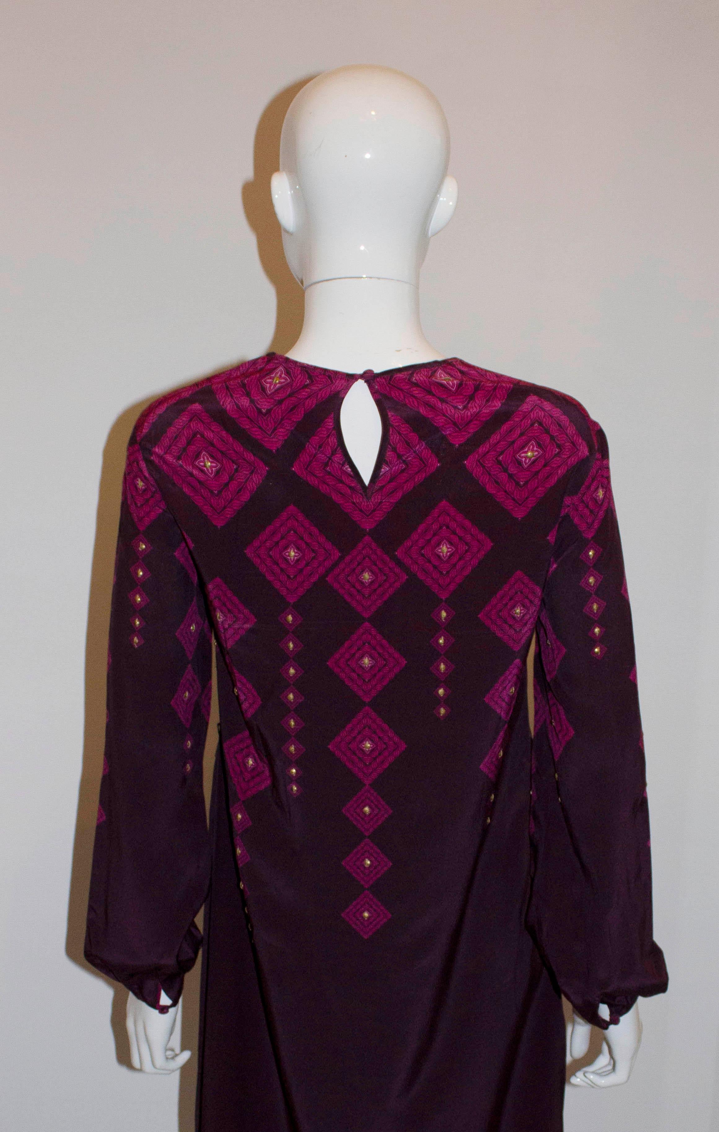 Black Allegra Hicks Limited Range Purple Silk Dress For Sale