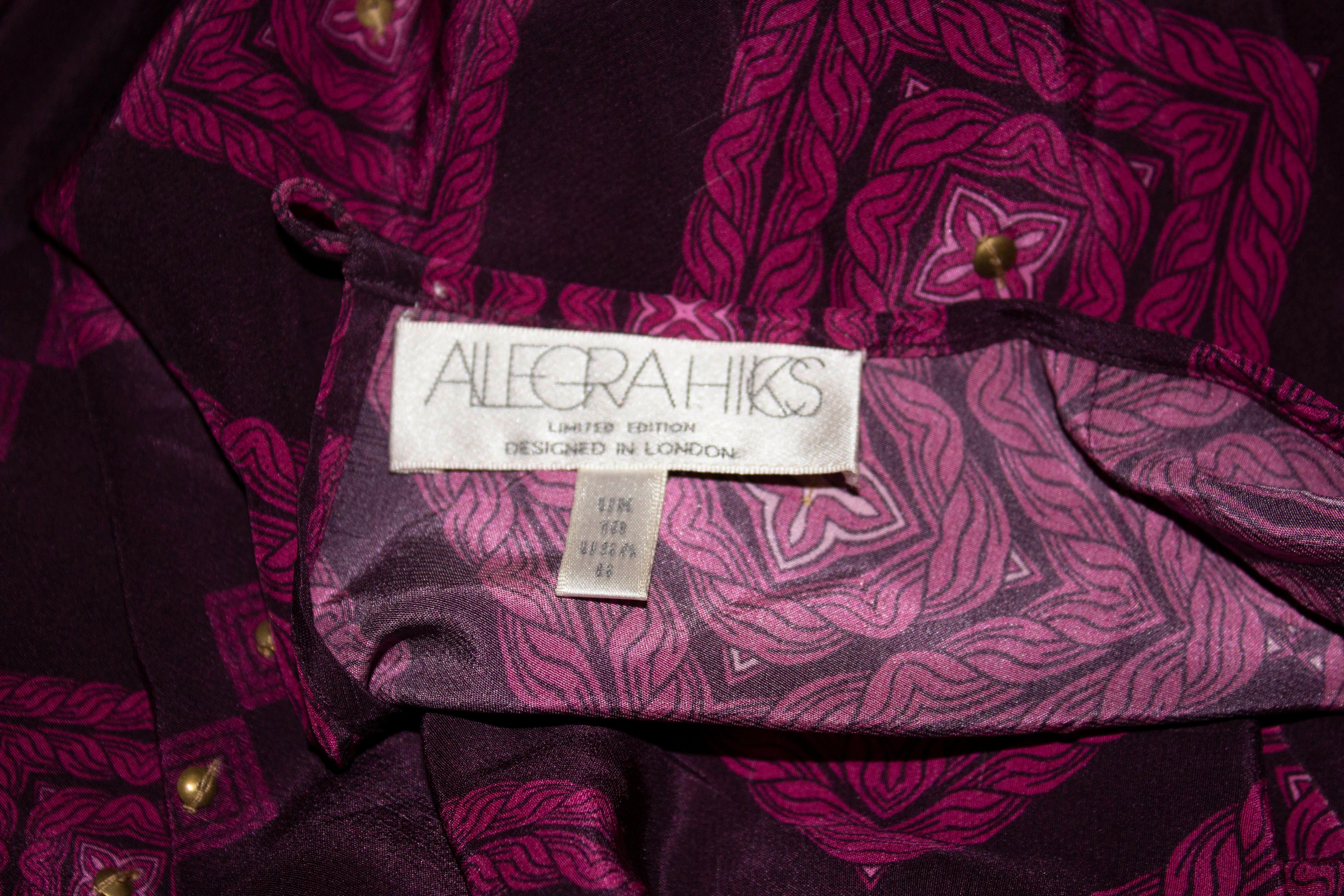 Allegra Hicks Limited Range Purple Silk Dress In Good Condition For Sale In London, GB