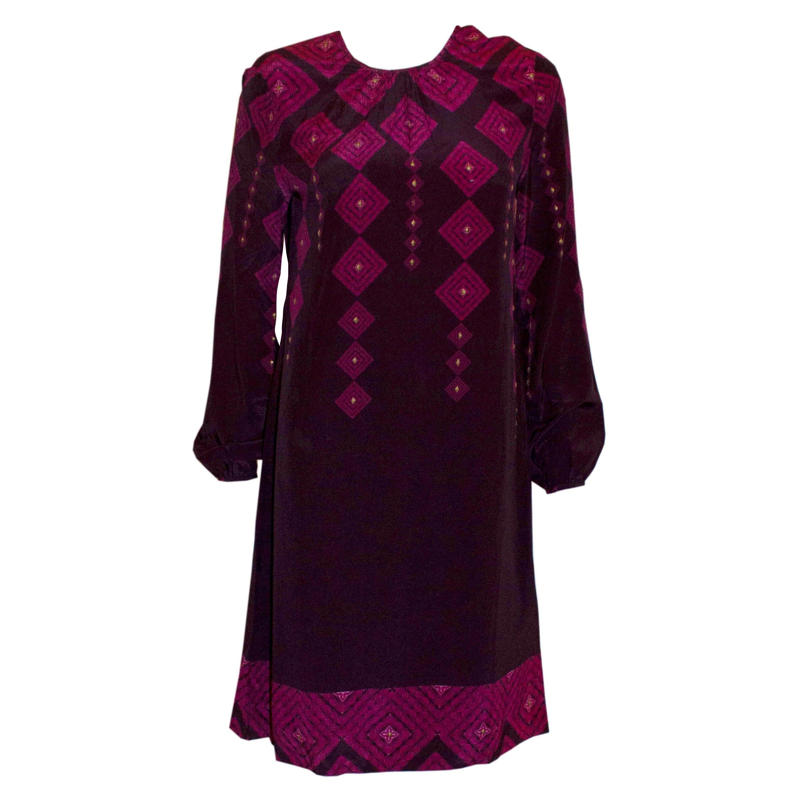Allegra Hicks Limited Range Purple Silk Dress For Sale