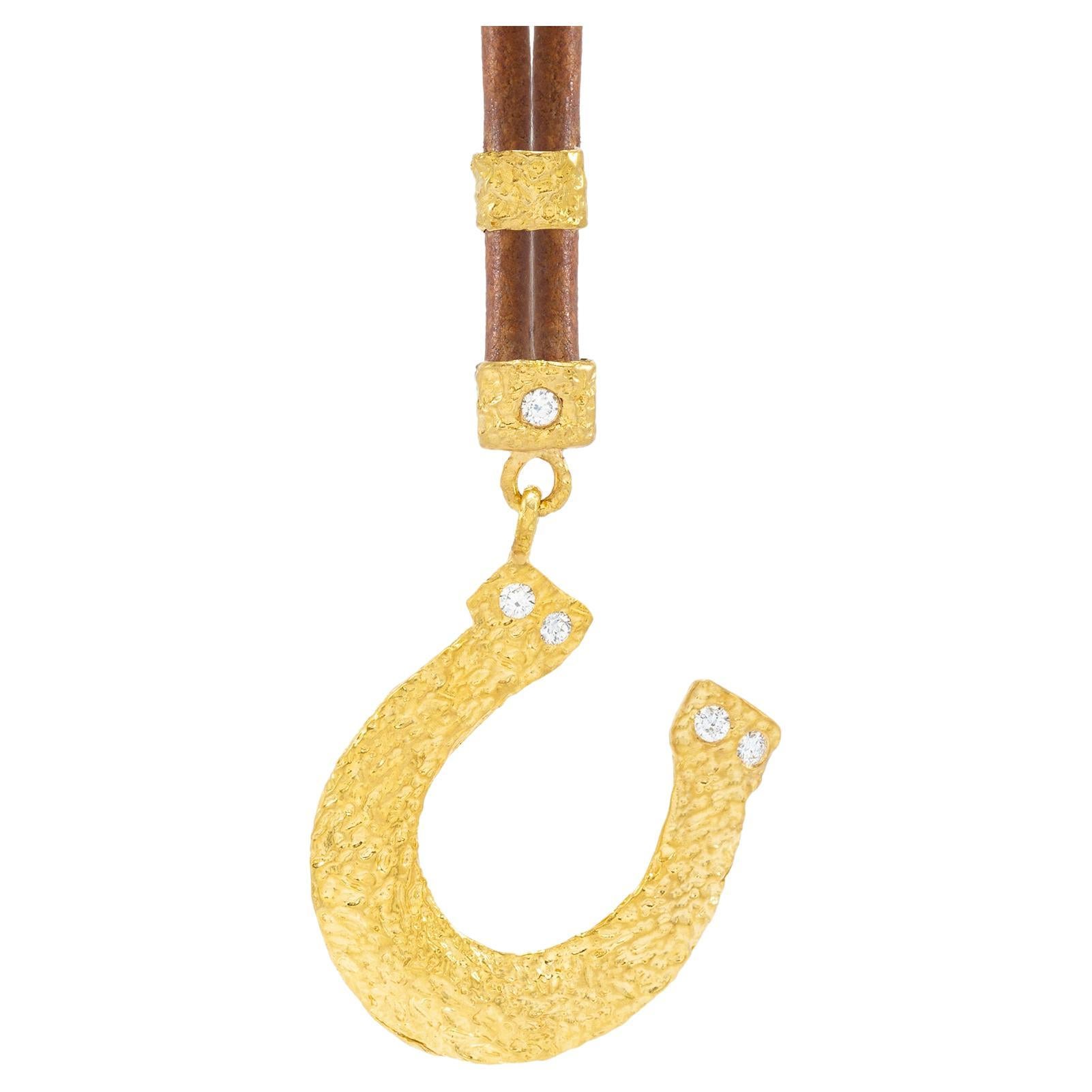 Allegra Horseshoe Pendant in 22k Gold, by Tagili