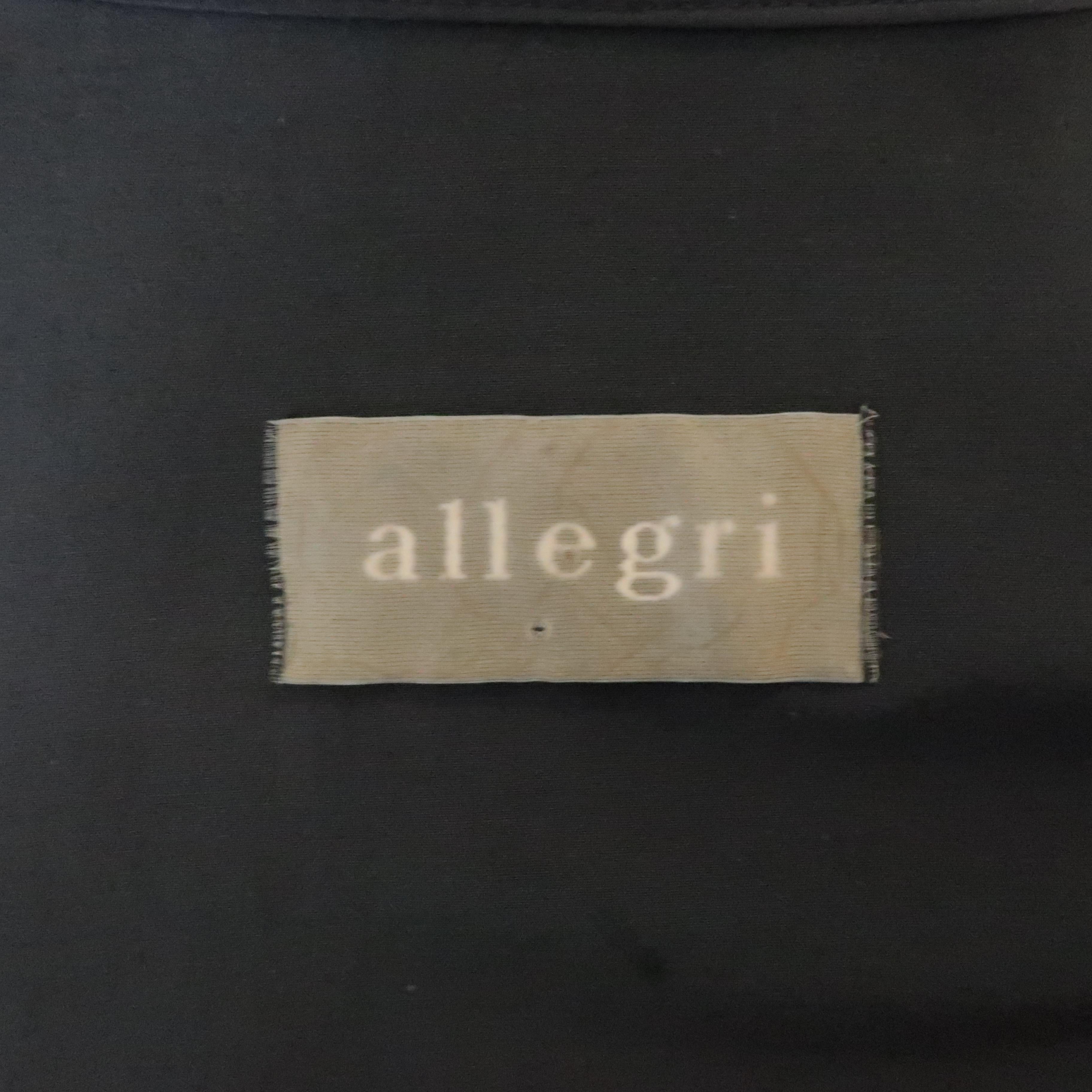 ALLEGRI 40 Navy Solid Cotton Blend Hidden Placket Zip Pocket Jacket 1
