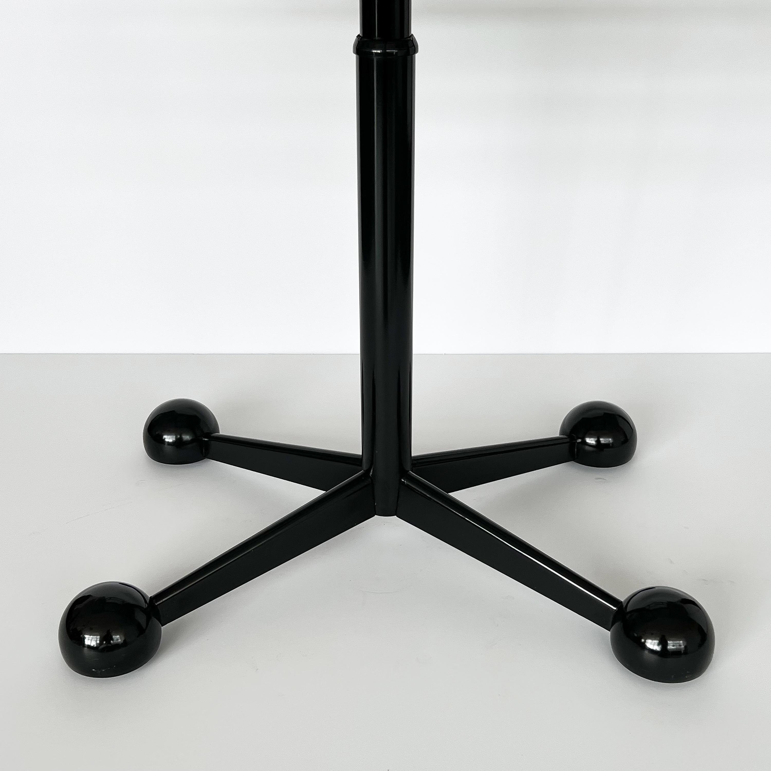 Allegri Arredamenti Black Metal Glass Two Tier Rolling Cart, 1970s 5