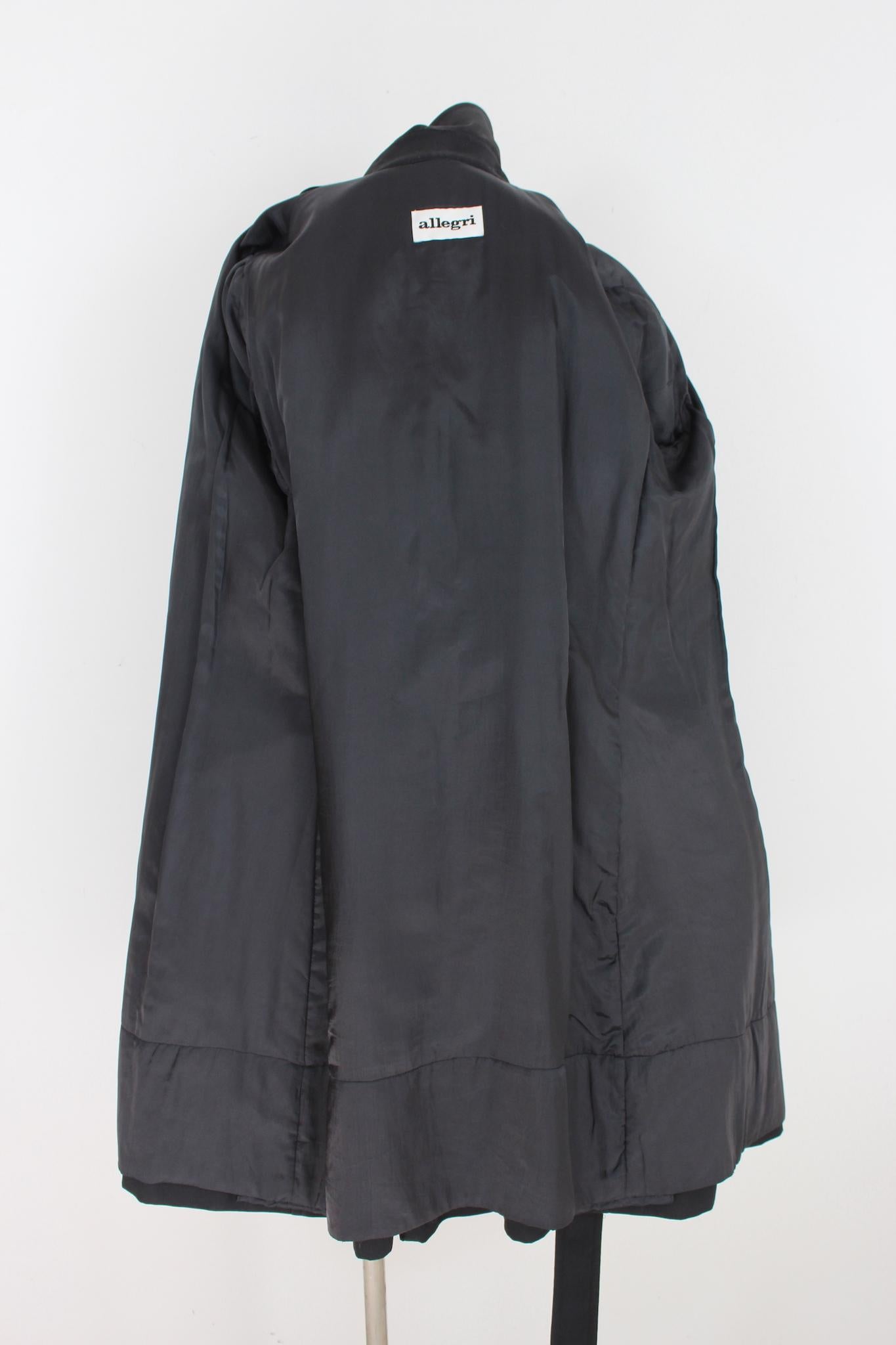 Allegri Black Classic Trench Coat For Sale 2