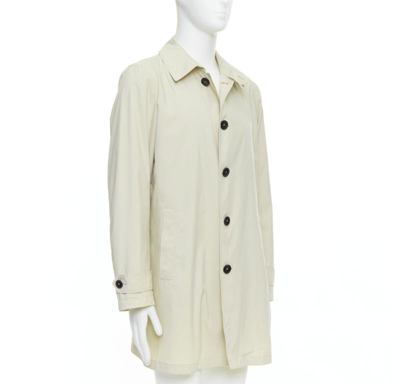 ALLEGRI City Nylon beige packable superlight black buttons coat IT48 M In Good Condition For Sale In Hong Kong, NT