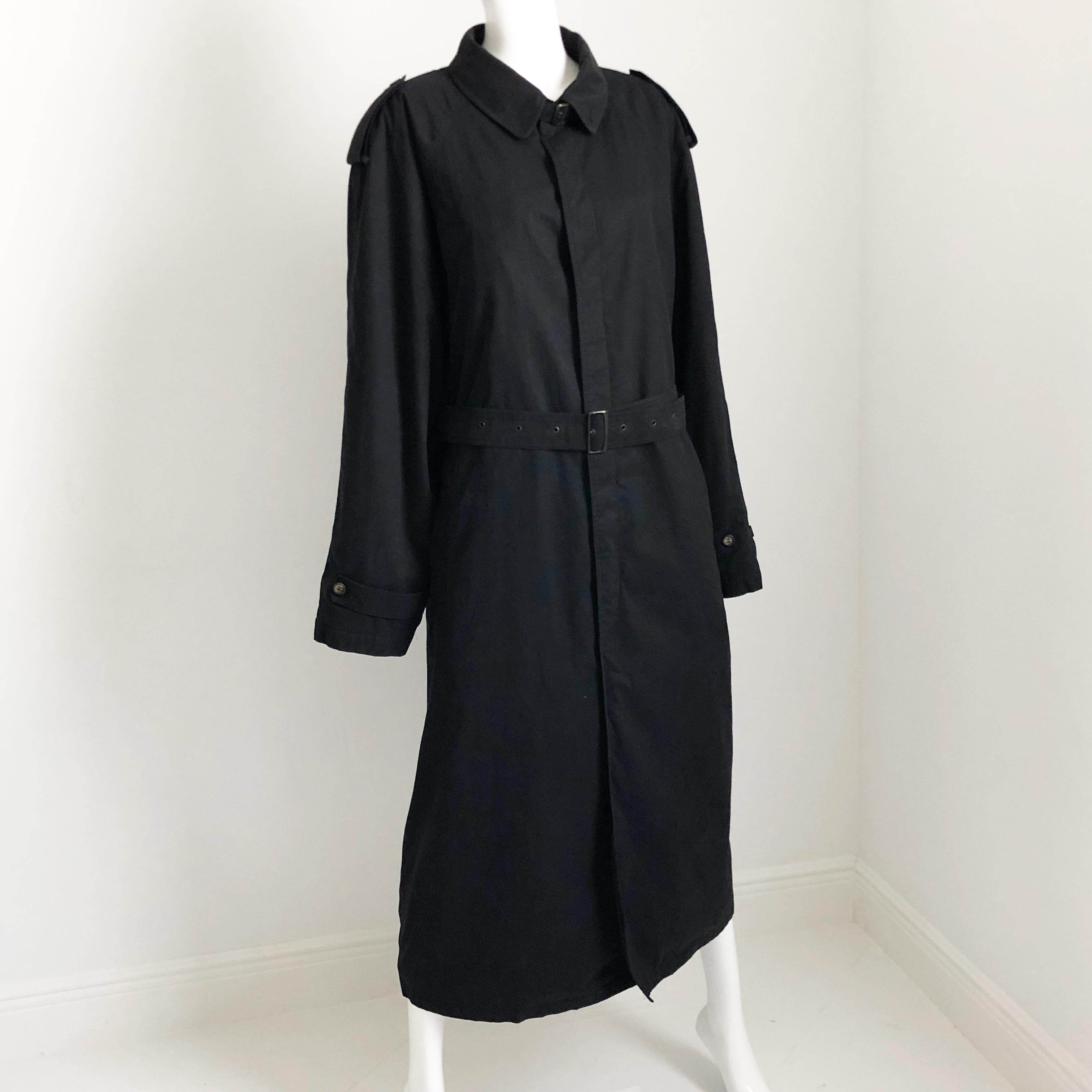 Allegri Italy Men's Black Trench Coat with Belt IT56 In Good Condition In Port Saint Lucie, FL