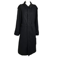 Allegri Italy Men's Black Trench Coat with Belt IT56