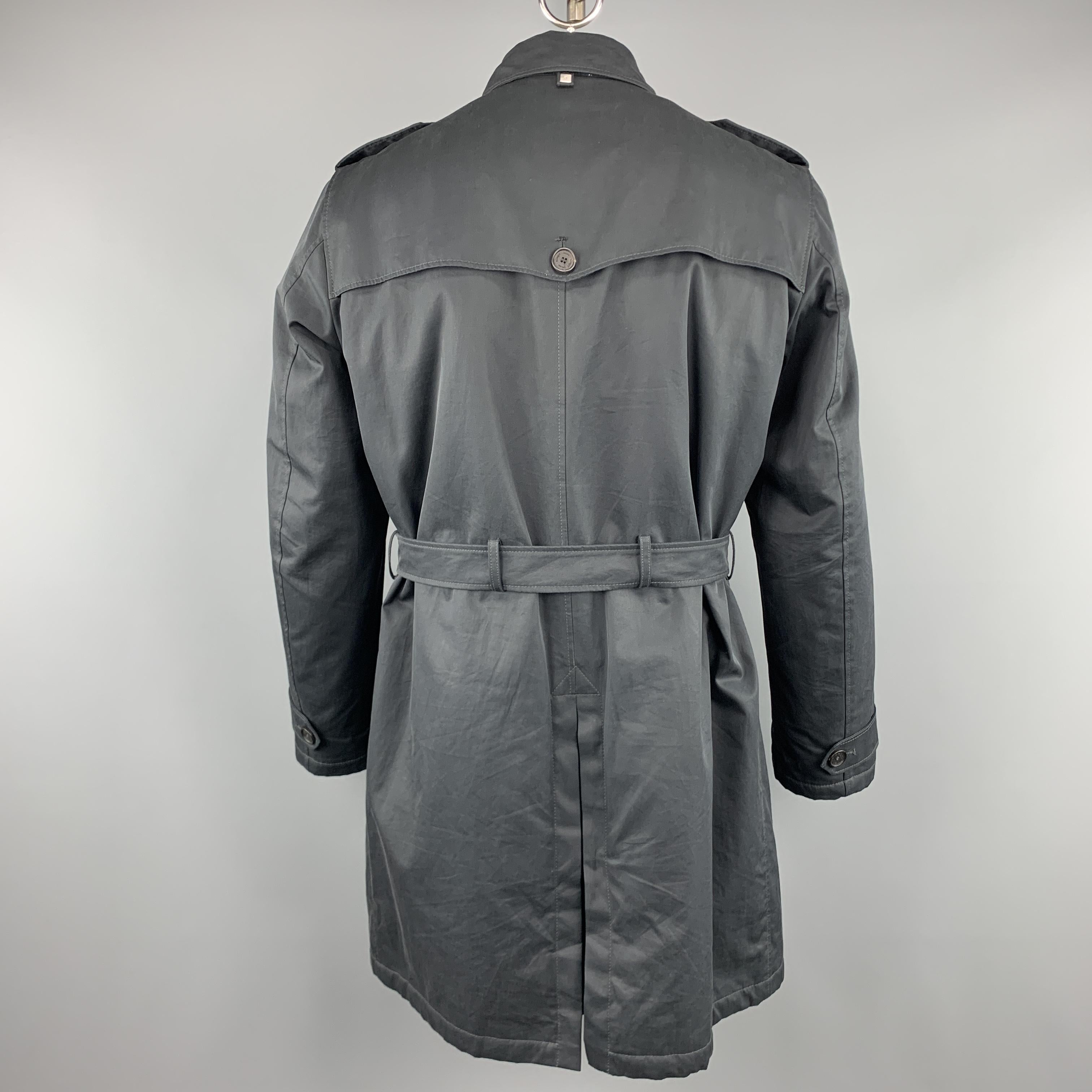 Men's ALLEGRI Navy Nylon Belted Removable Liner Belted Trenchcoat