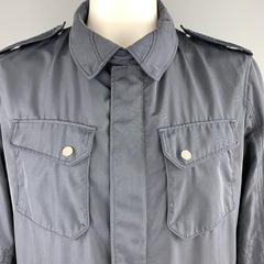 ALLEGRI Size XL Navy Hidden Zip Snap Pocket Rain Jacket