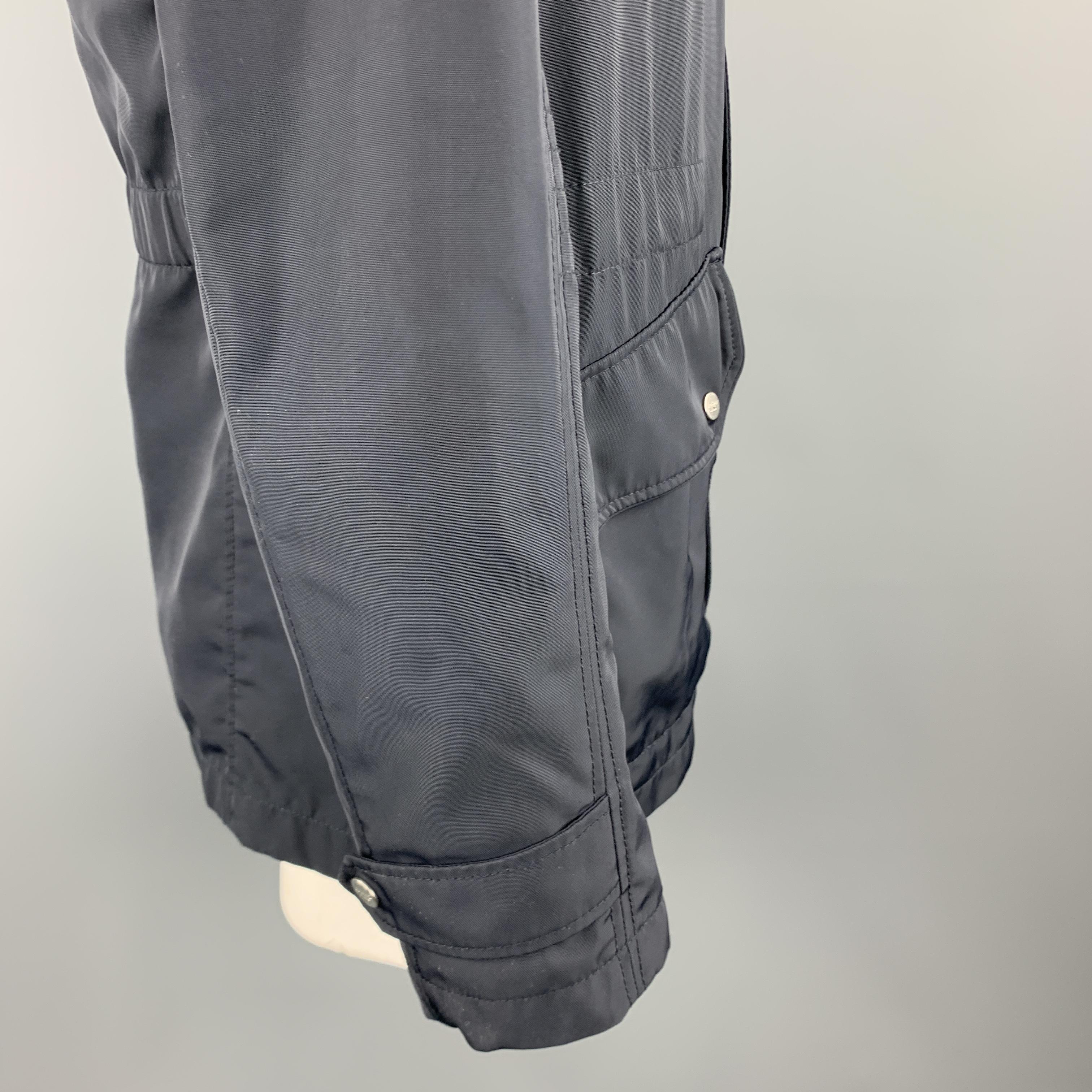 ALLEGRI Size XL Navy Hidden Zip Snap Pocket Rain Jacket In Good Condition In San Francisco, CA