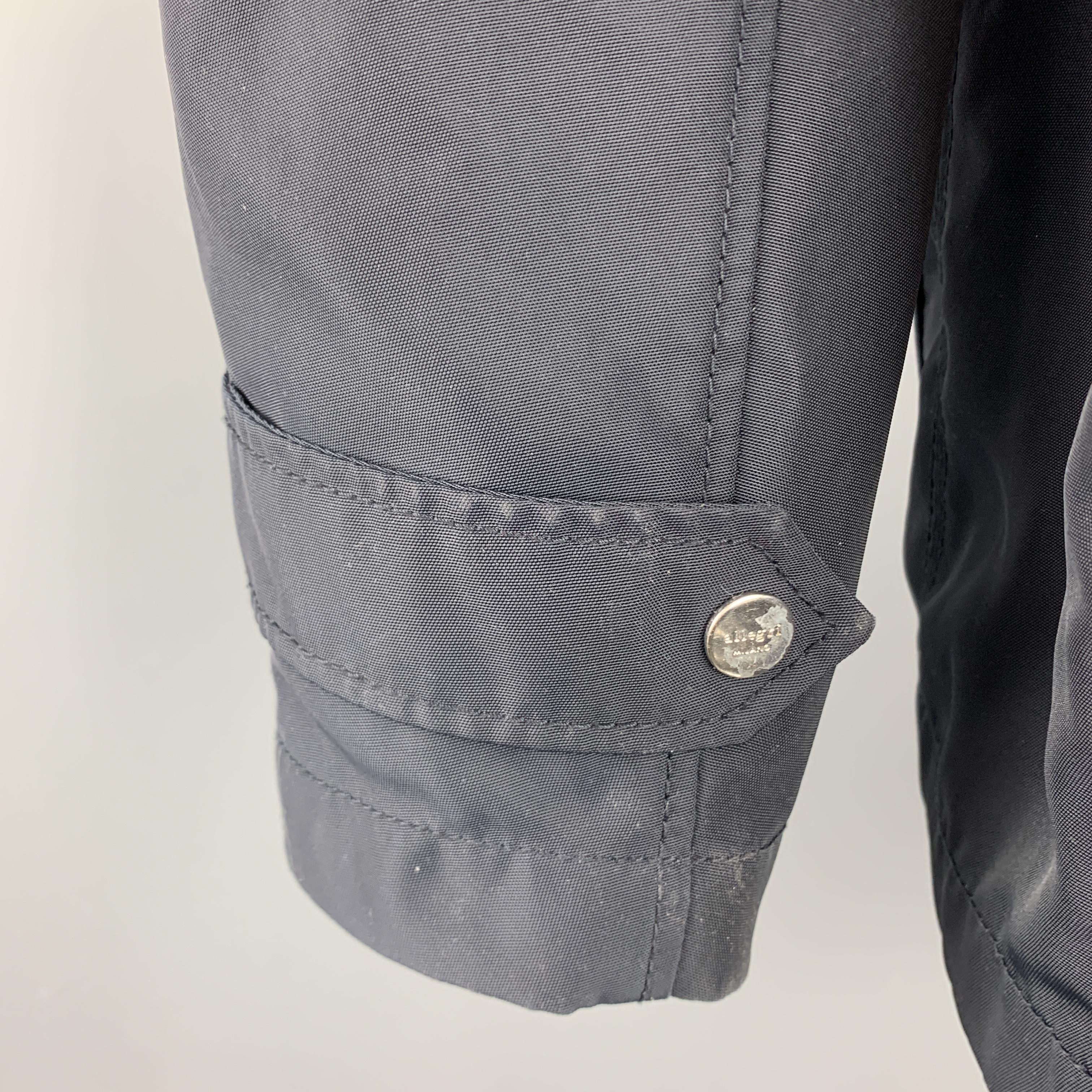 ALLEGRI Size XL Navy Hidden Zip Snap Pocket Rain Jacket 1